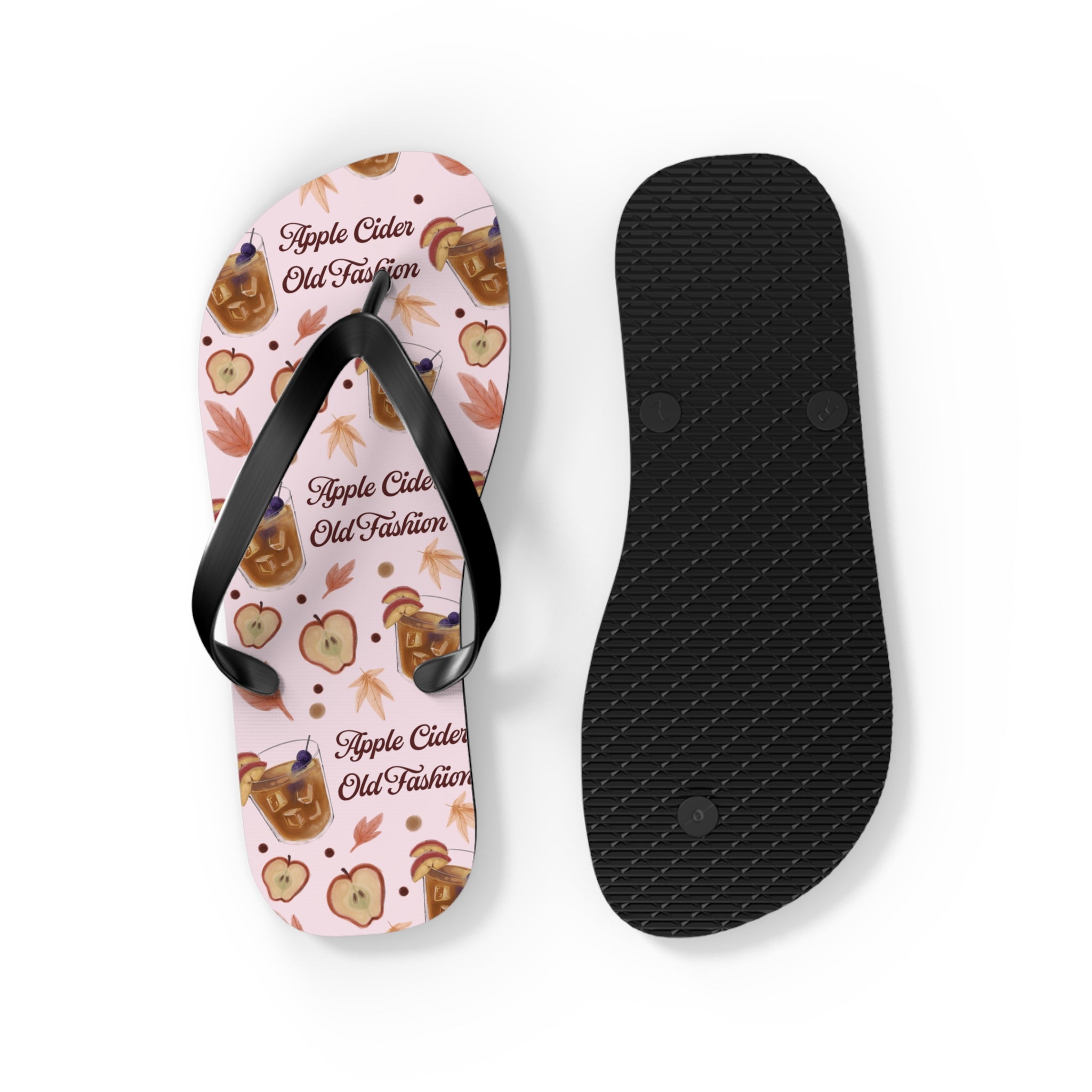 Apple Cider Old Fashioned Flip Flops — Light Pink Apple Cider Collection Inspired Design