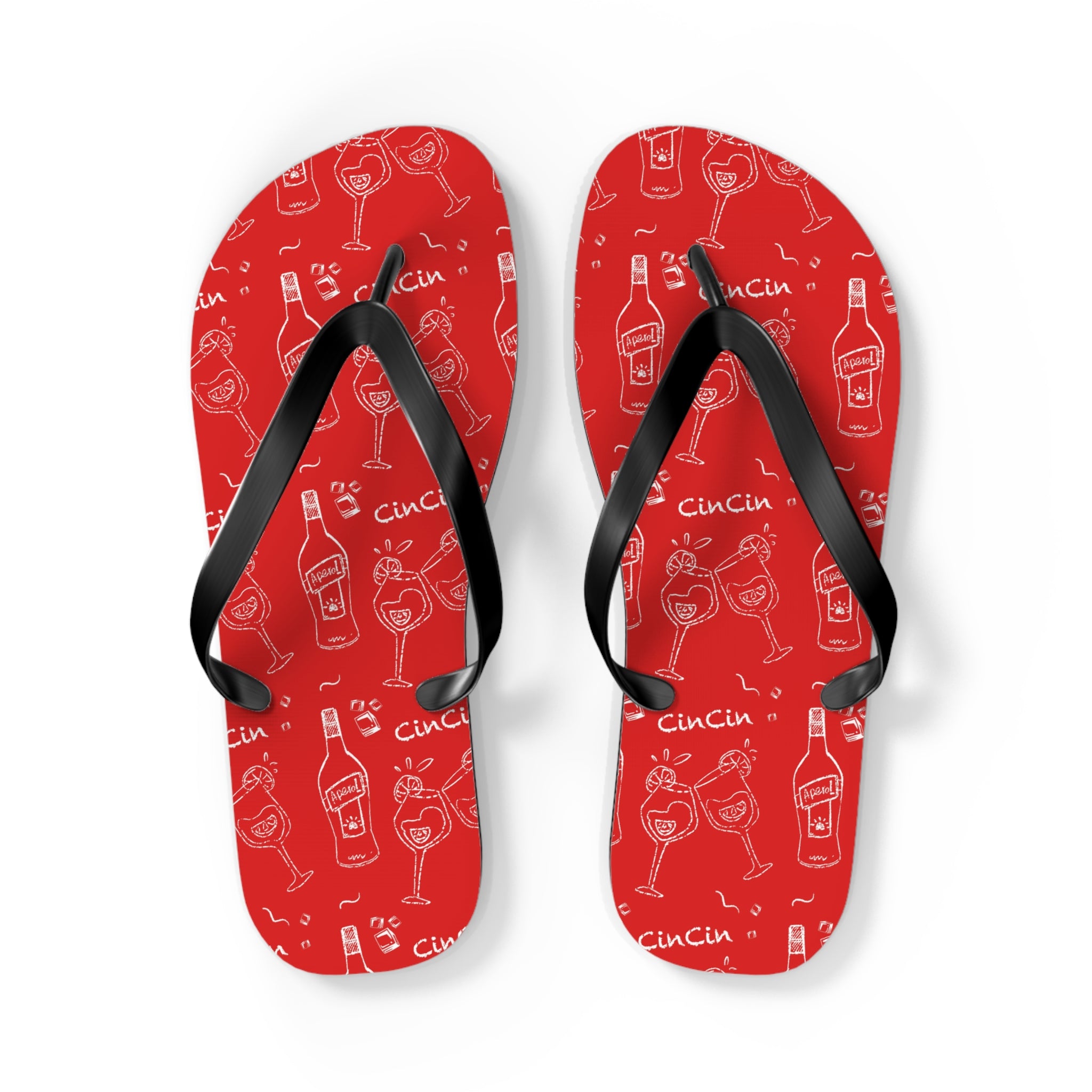 CinCin Red Collection Flip Flops – Red Aperol Inspired Design