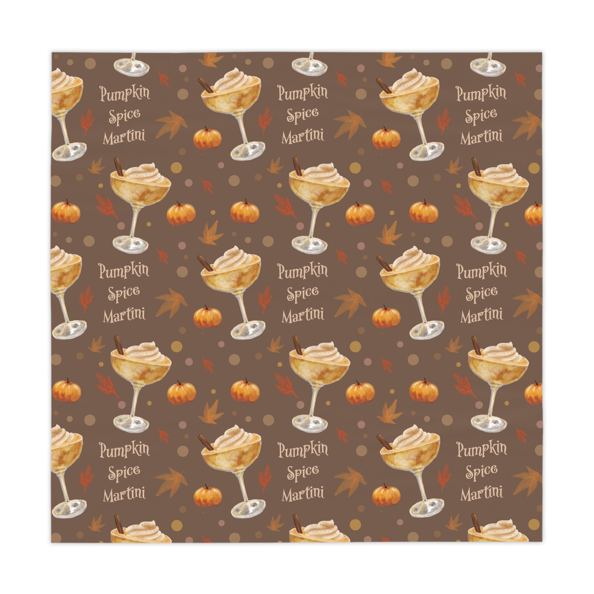 Pumpkin Spice Martini Tablecloth — Brown Pumpkin Collection Inspired Design