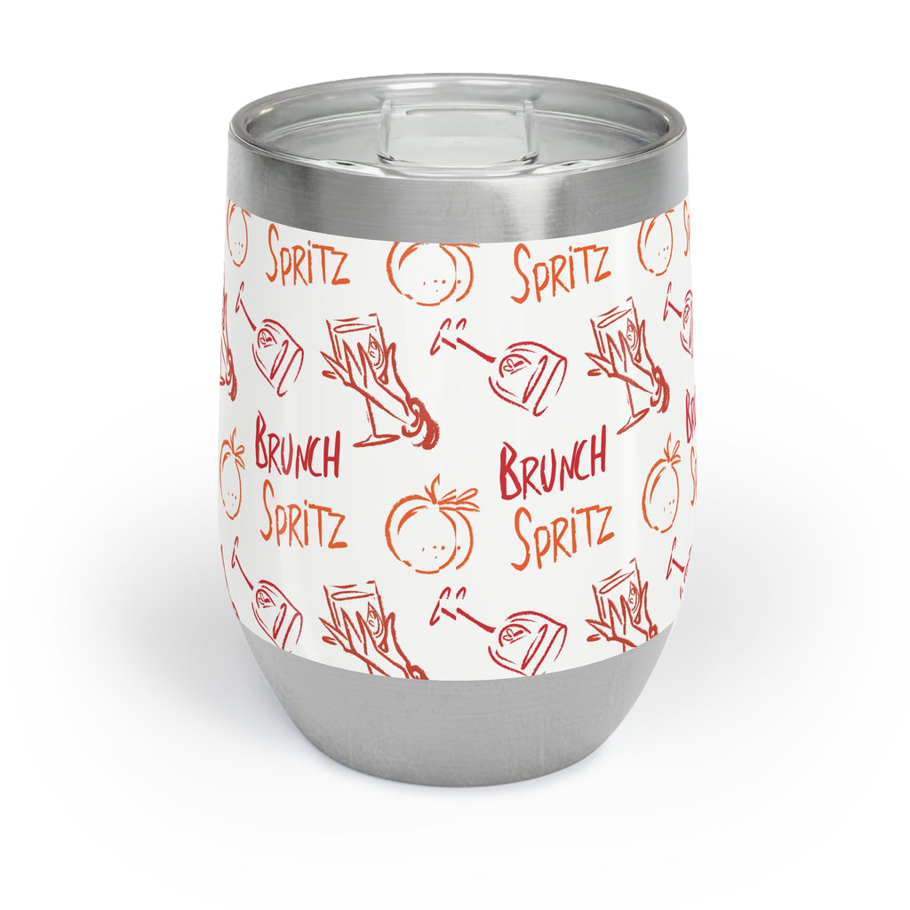 Brunch Spritz Wine Tumbler — Red & Orange Aperol Inspired Design