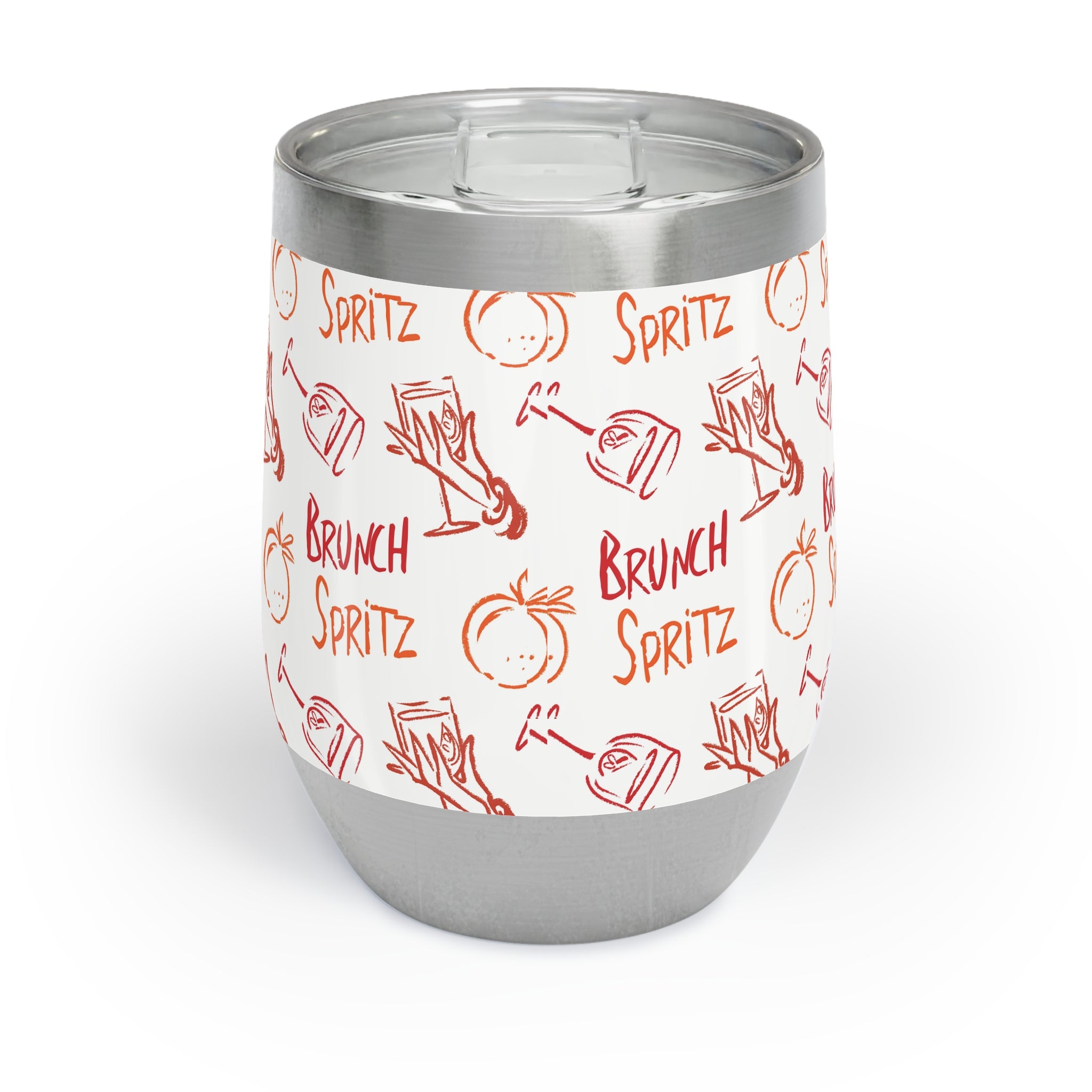 Brunch Spritz Wine Tumbler — Red & Orange Aperol Inspired Design
