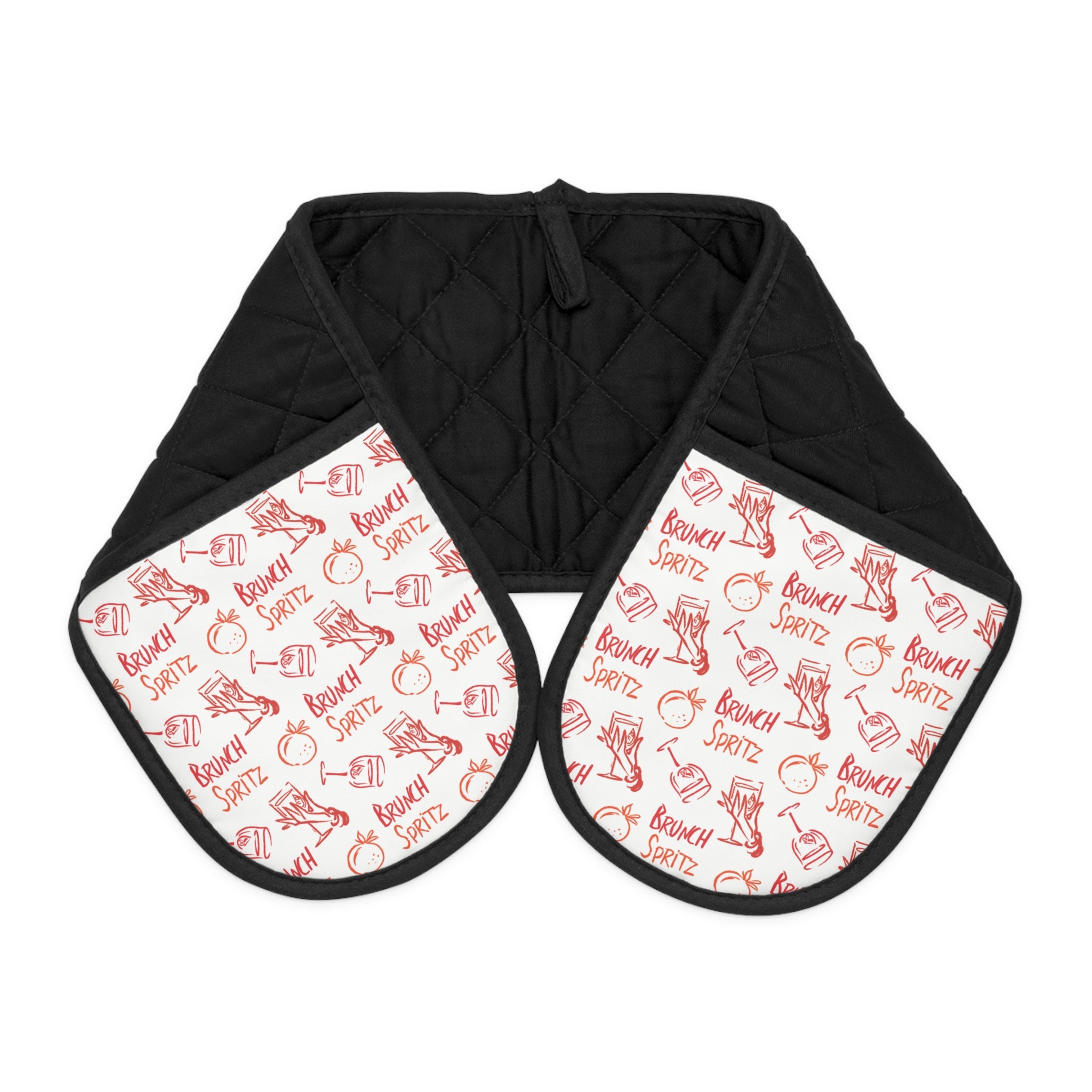Brunch Spritz Double Oven Mitt — White Mitt Kitchen Decor