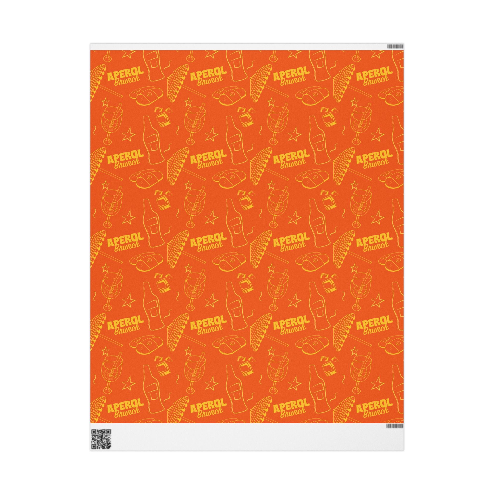 Aperol Brunch Peel Wrapping Paper Roll — Orange and Yellow Brunch Collection Inspired Design