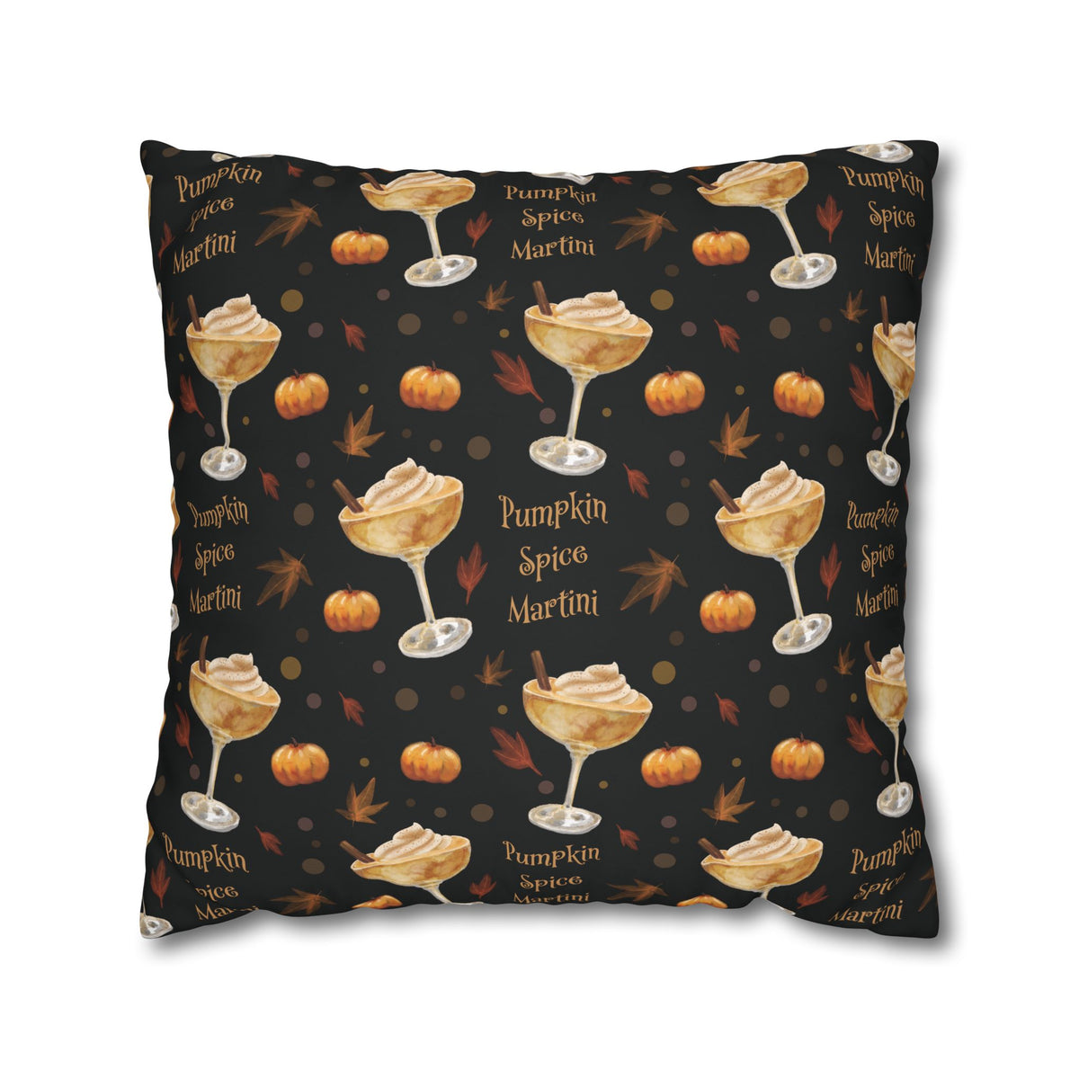 Pumpkin Spice Martini Pillowcase — Black Pumpkin Collection Inspired Design