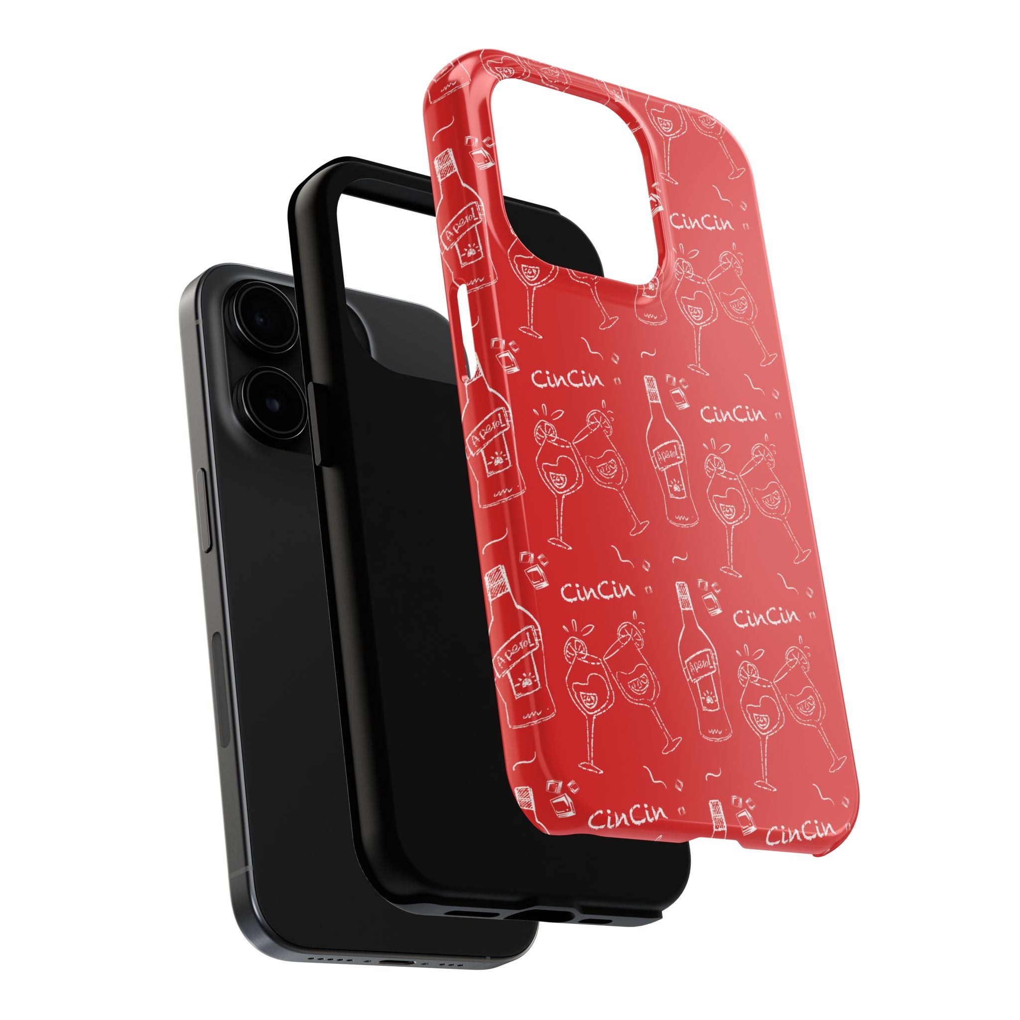 Cin Cin Spritz Tough Phone Case — Red Citrus Cocktail Pattern