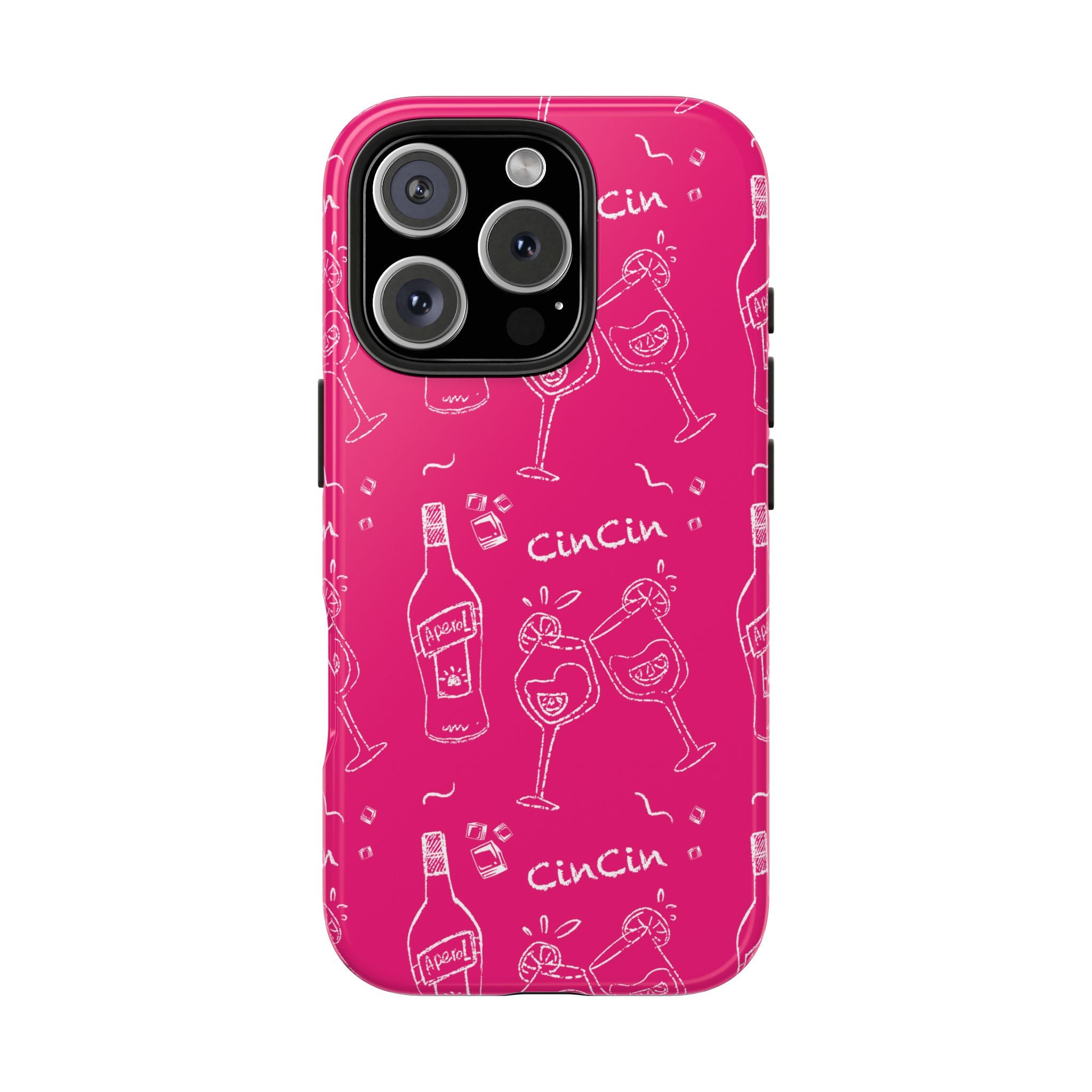 Cin Cin Spritz Tough Phone Case — Magenta Citrus Cocktail Pattern