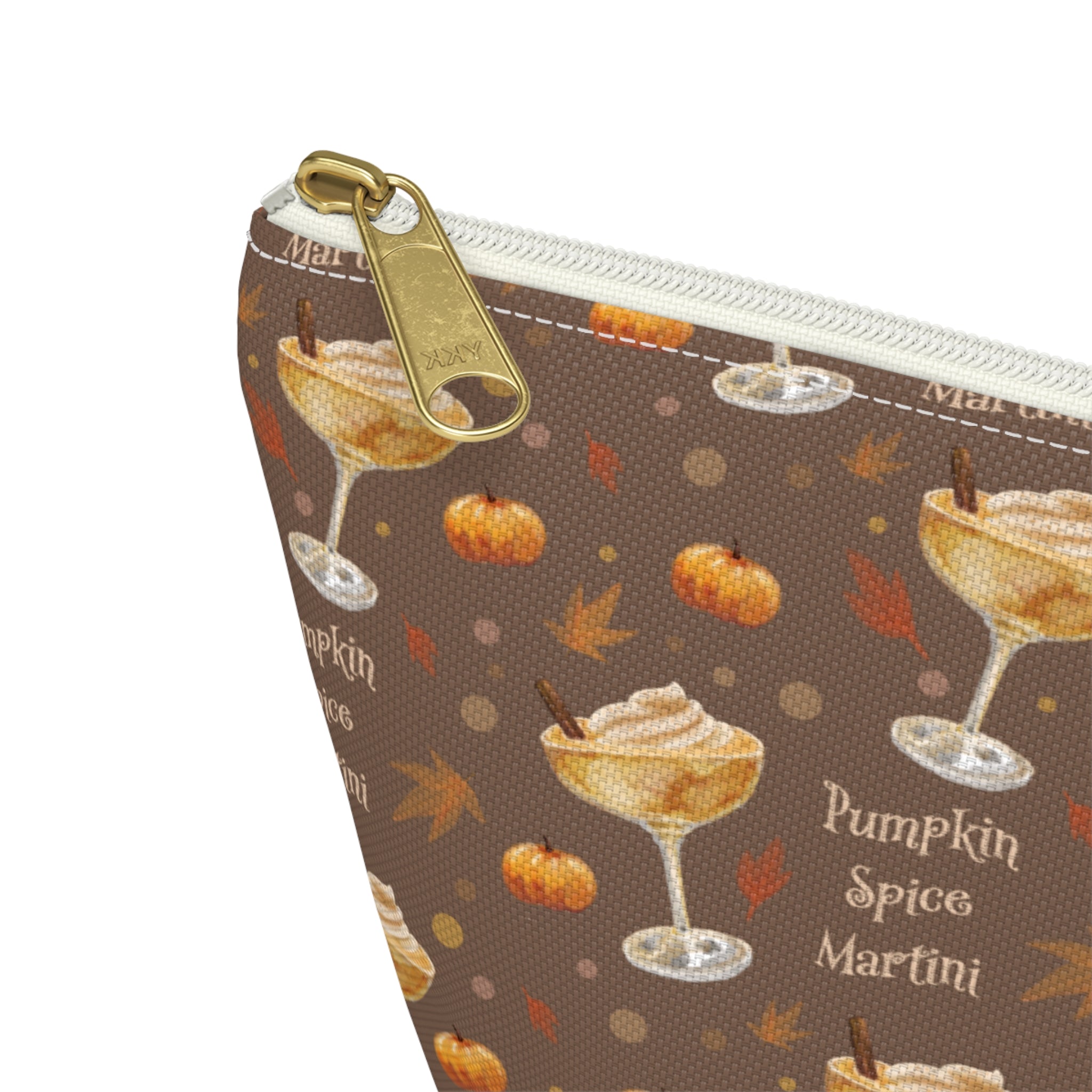 Pumpkin Spice Martini Accessory Pouch — Brown Pumpkin Collection Inspired Design