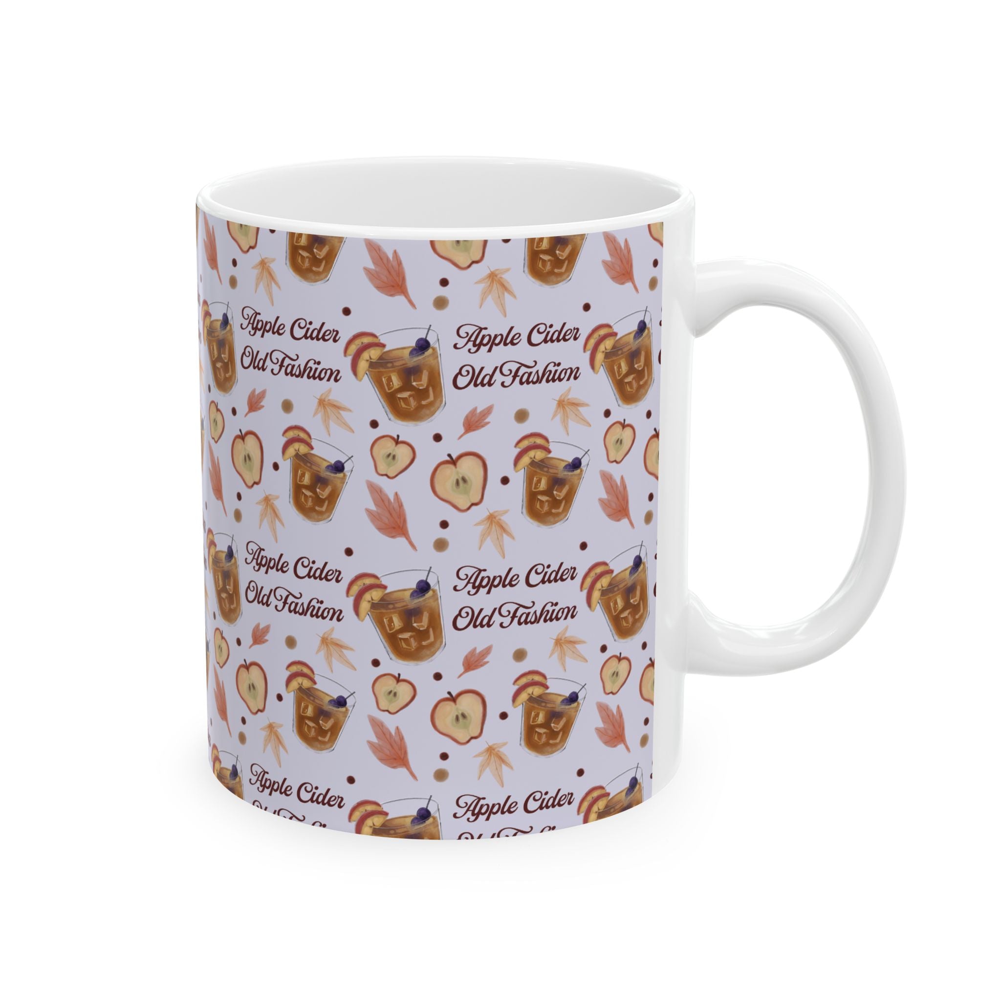 Apple Cider Old Fashioned 11oz Coffee Mug — Light Violet Apple Cider Collection Inspired Design