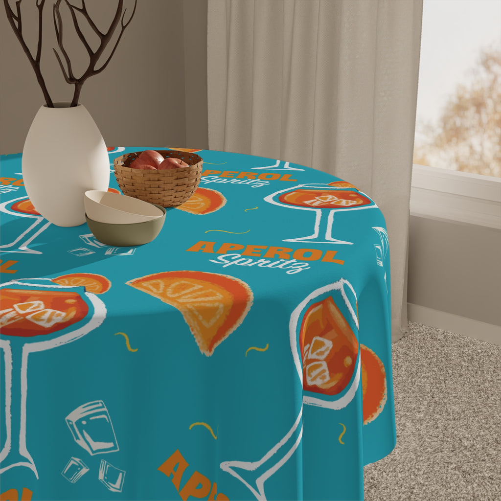Aperol Spritz Tablecloth — Turquoise Spritz Collection Inspired Design