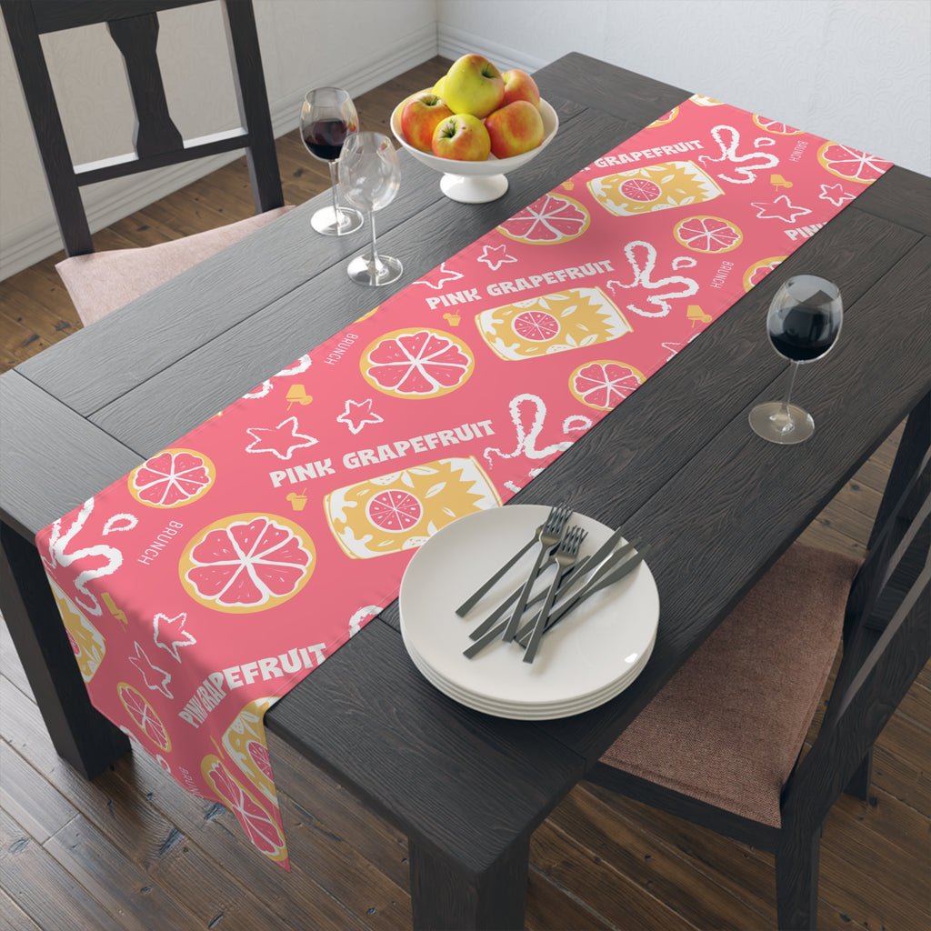 Pink Grapefruit Table Runner — Citrus Summer Decor