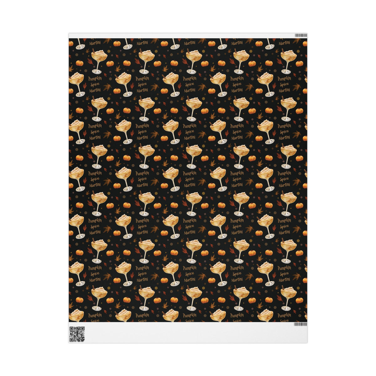 Pumpkin Spice Martini Wrapping Paper Roll – Black Pumpkin Collection Inspired Design