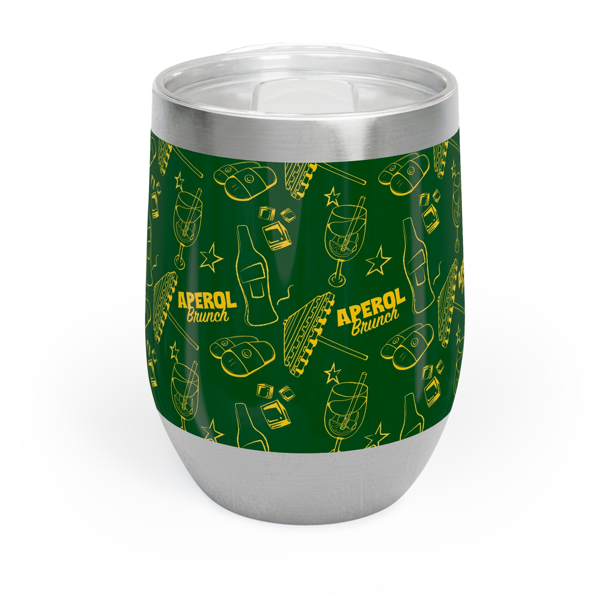 Aperol Brunch Wine Tumbler — Green Aperol Inspired Design