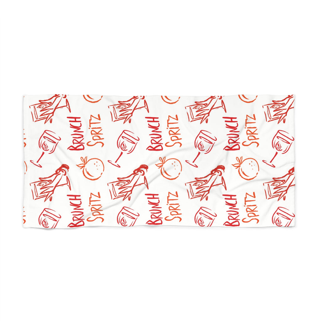 Brunch Spritz Beach Towel – Orange & Red Aperol Inspired Design