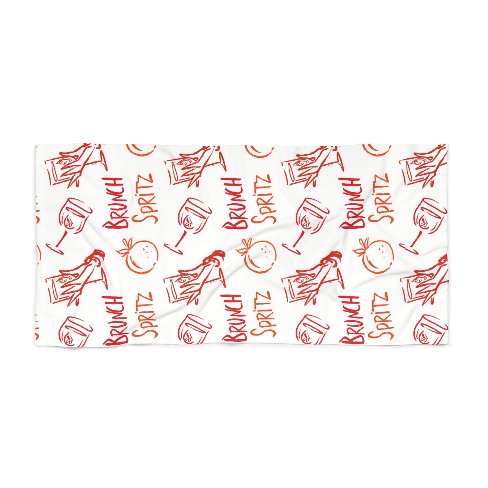 Brunch Spritz Beach Towel – Orange & Red Aperol Inspired Design