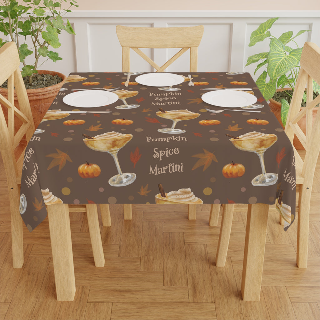 Pumpkin Spice Martini Tablecloth — Brown Pumpkin Collection Inspired Design