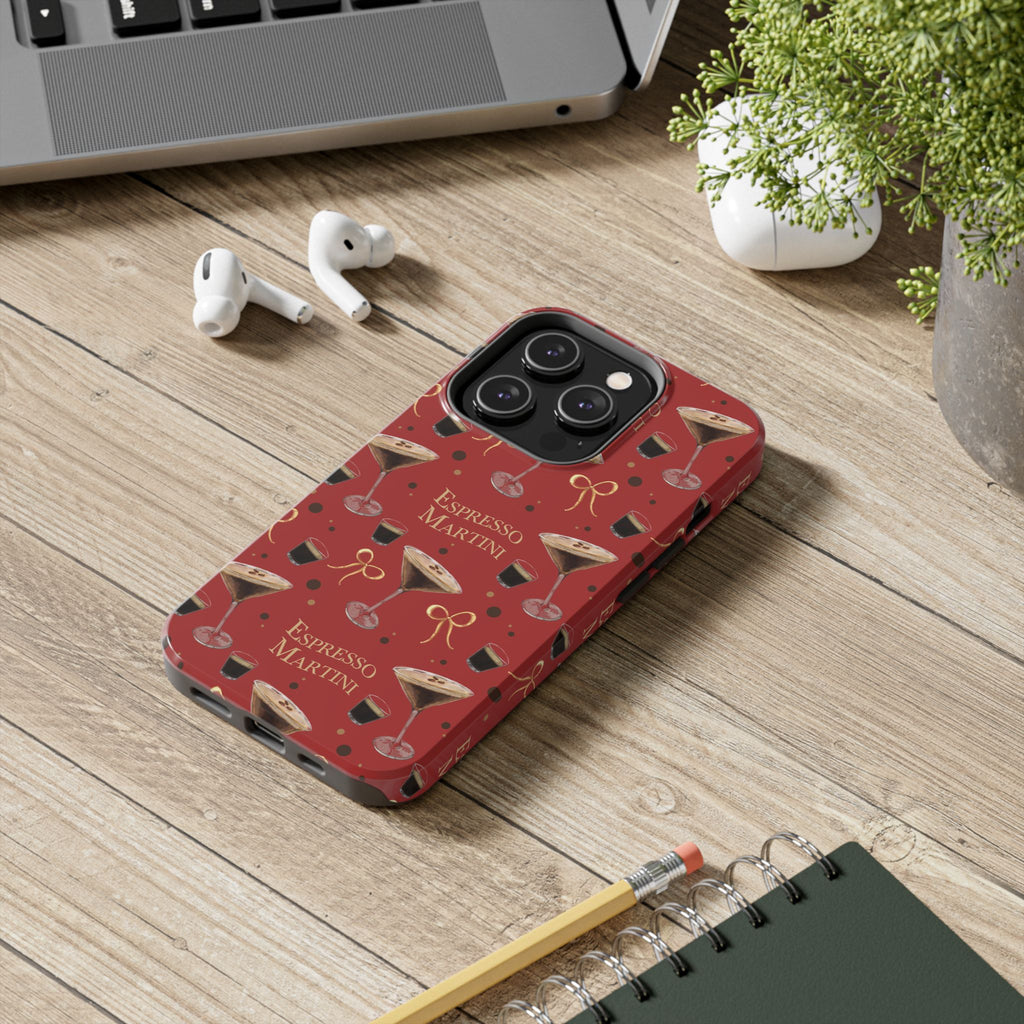 Espresso Martini Tough Phone Case — Red Espresso Collection Inspired Design