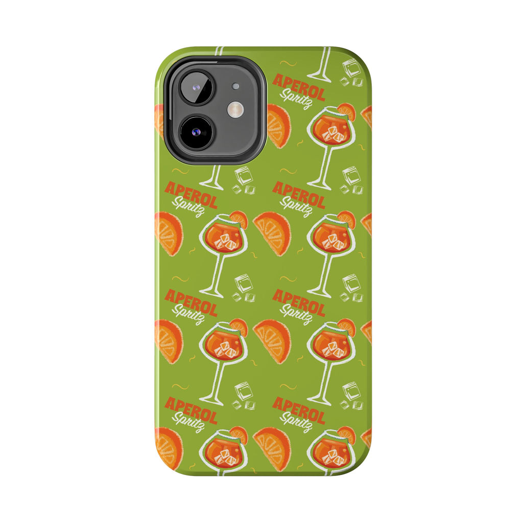 Aperol Spritz Pattern Tough Phone Case — Green Spritz Collection Inspired Design