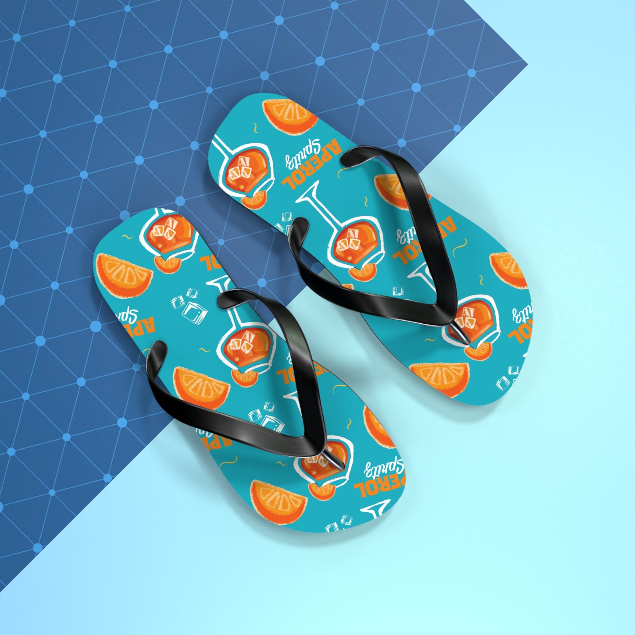 Aperol Spritz Flip Flops — Turquoise Spritz Collection Inspired Design