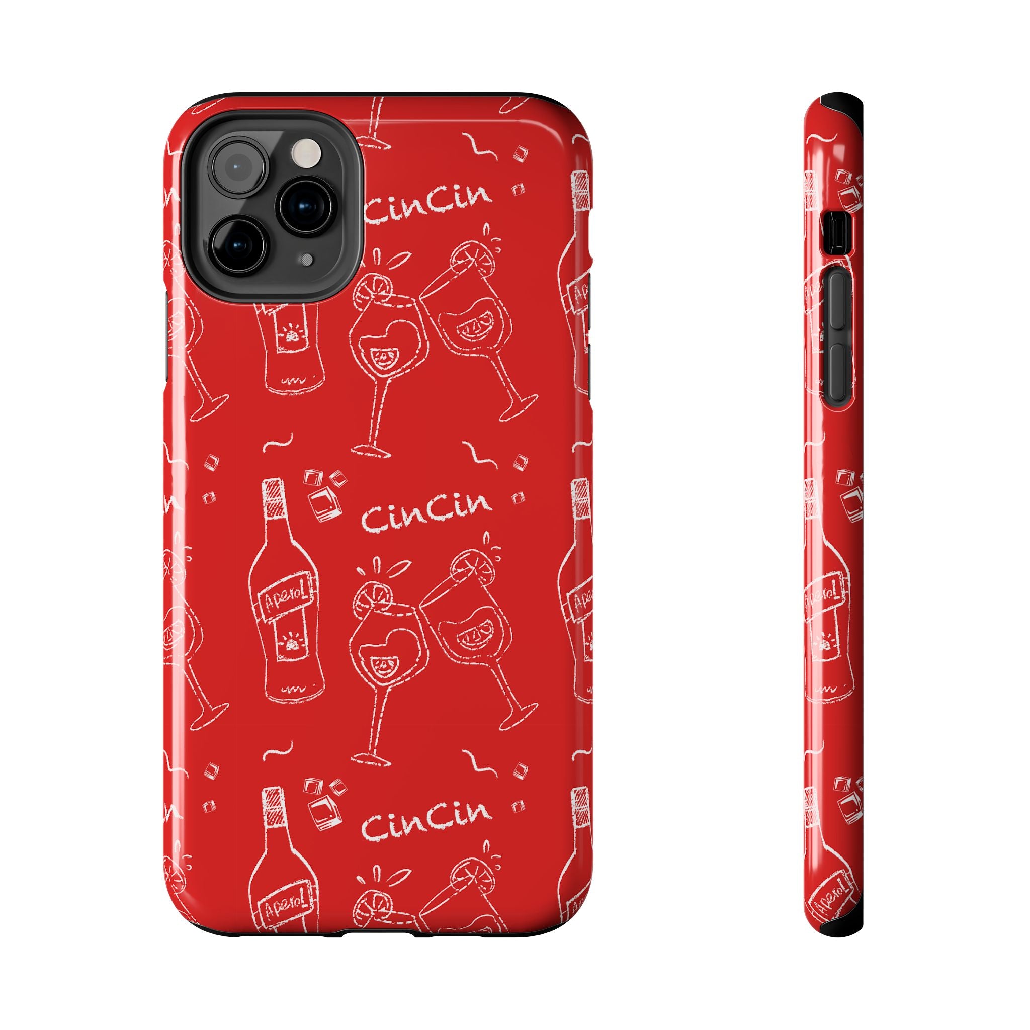 Cin Cin Spritz Tough Phone Case — Red Citrus Cocktail Pattern