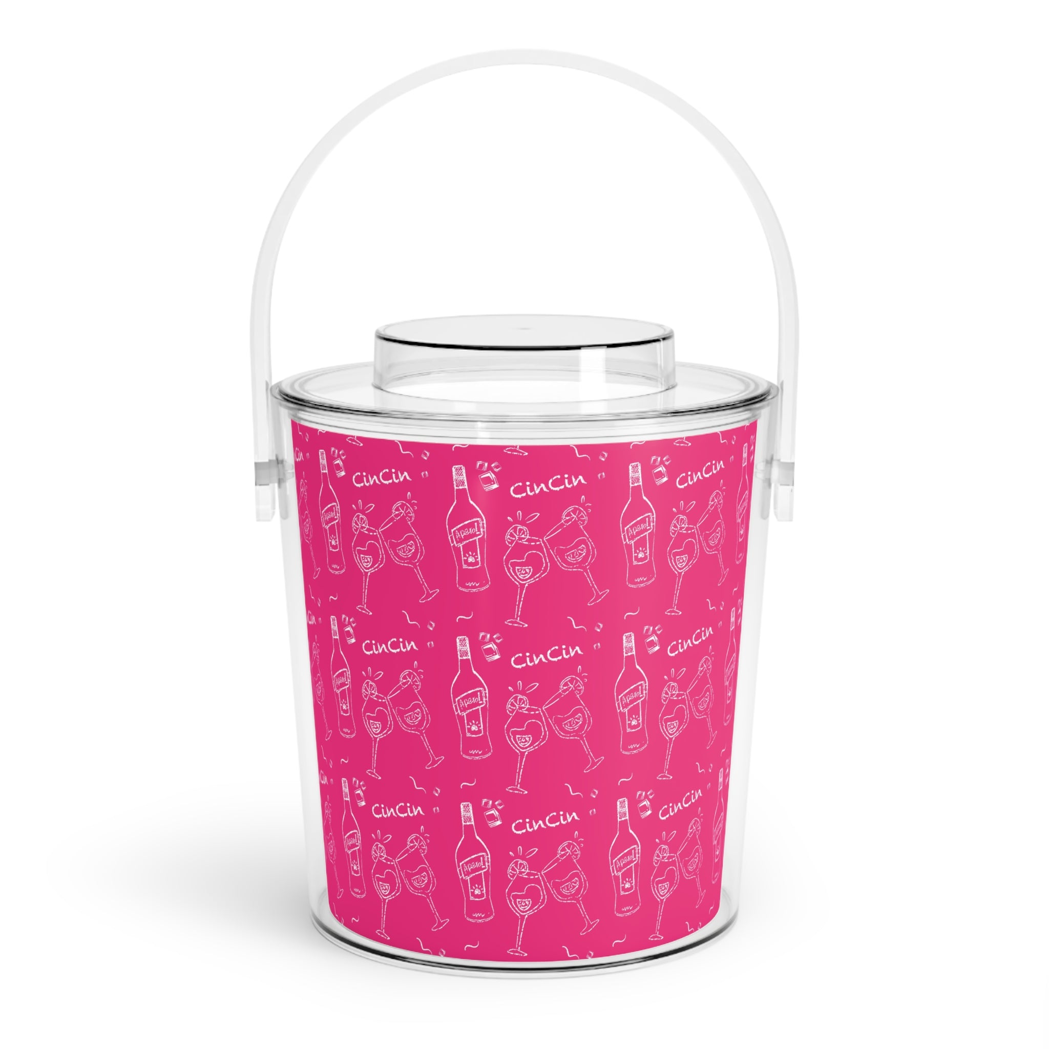 Cin Cin Ice Bucket with Tongs — Pink Cin Cin Collection Inspired Design