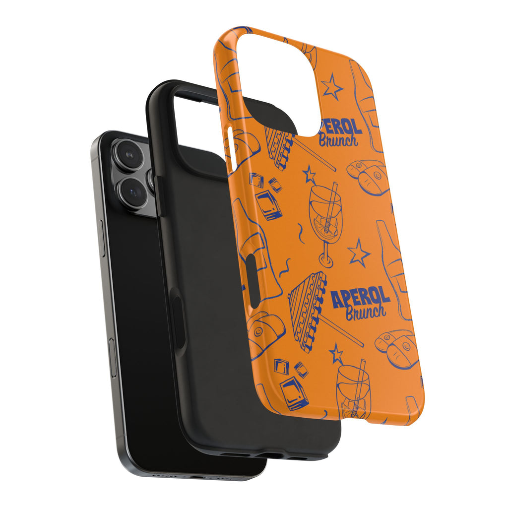 Aperol Brunch Tough Phone Case — Orange Cocktail Pattern