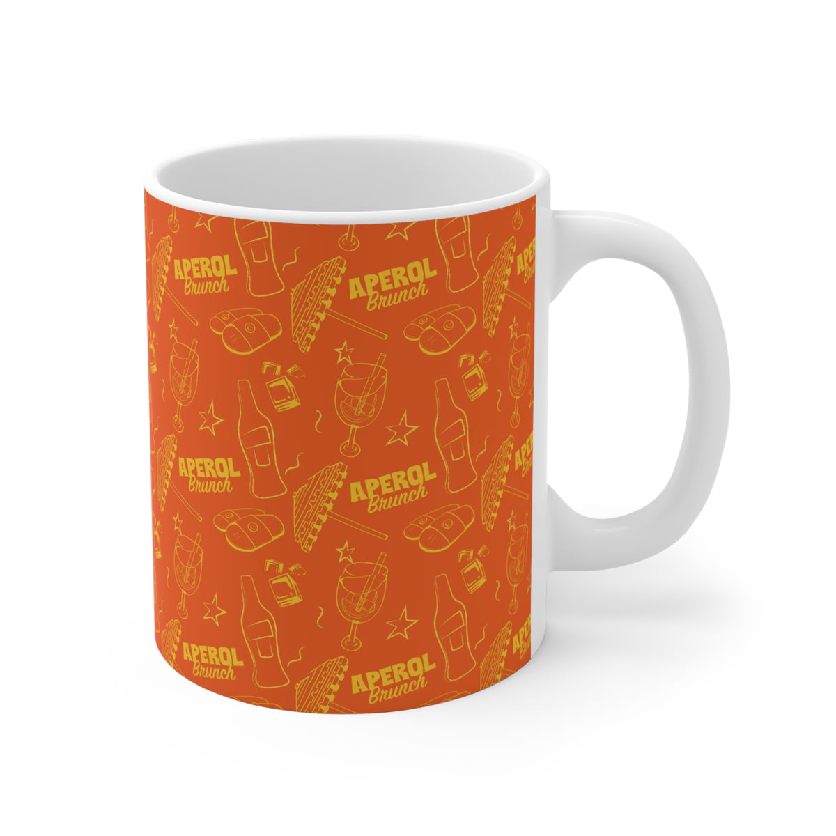 Aperol Brunch 11oz Coffee Mug — Orange and Yellow Brunch Collection Inspired Design