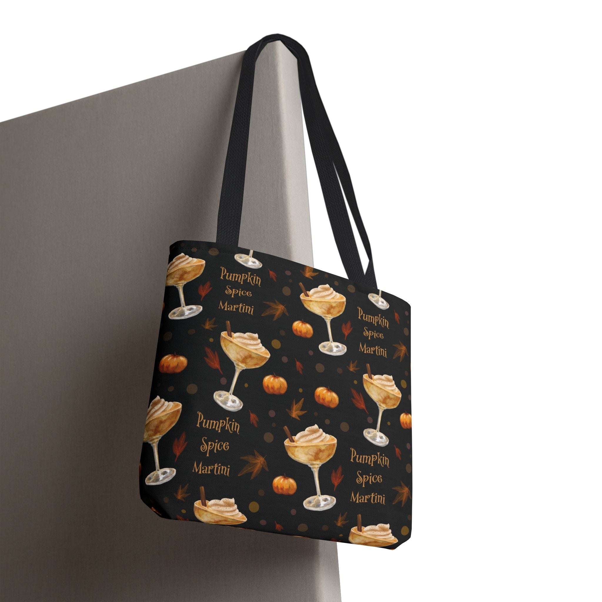 Pumpkin Spice Martini Tote Bag — Black Pumpkin Inspired Design