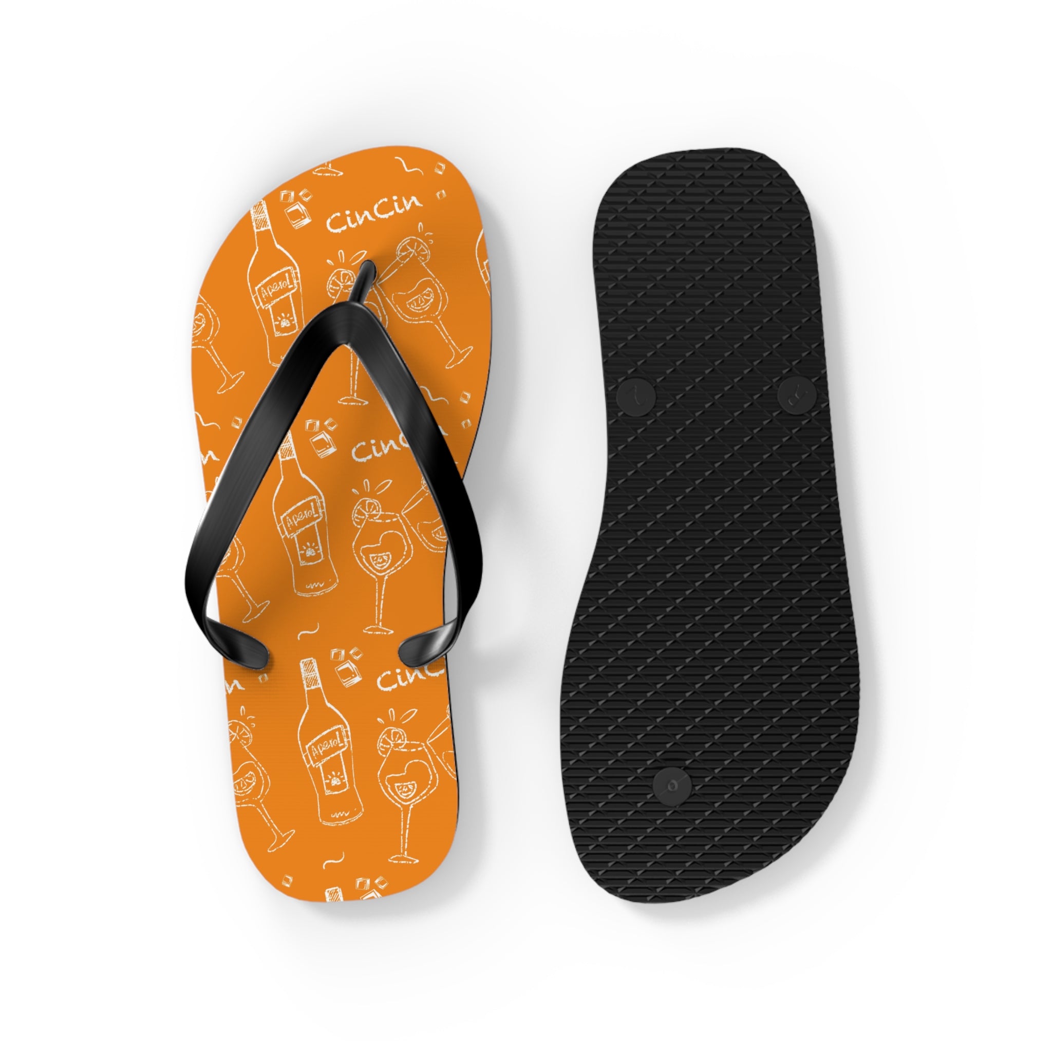 Cin Cin Orange Flip Flops — Orange Cin Cin Collection Inspired Design