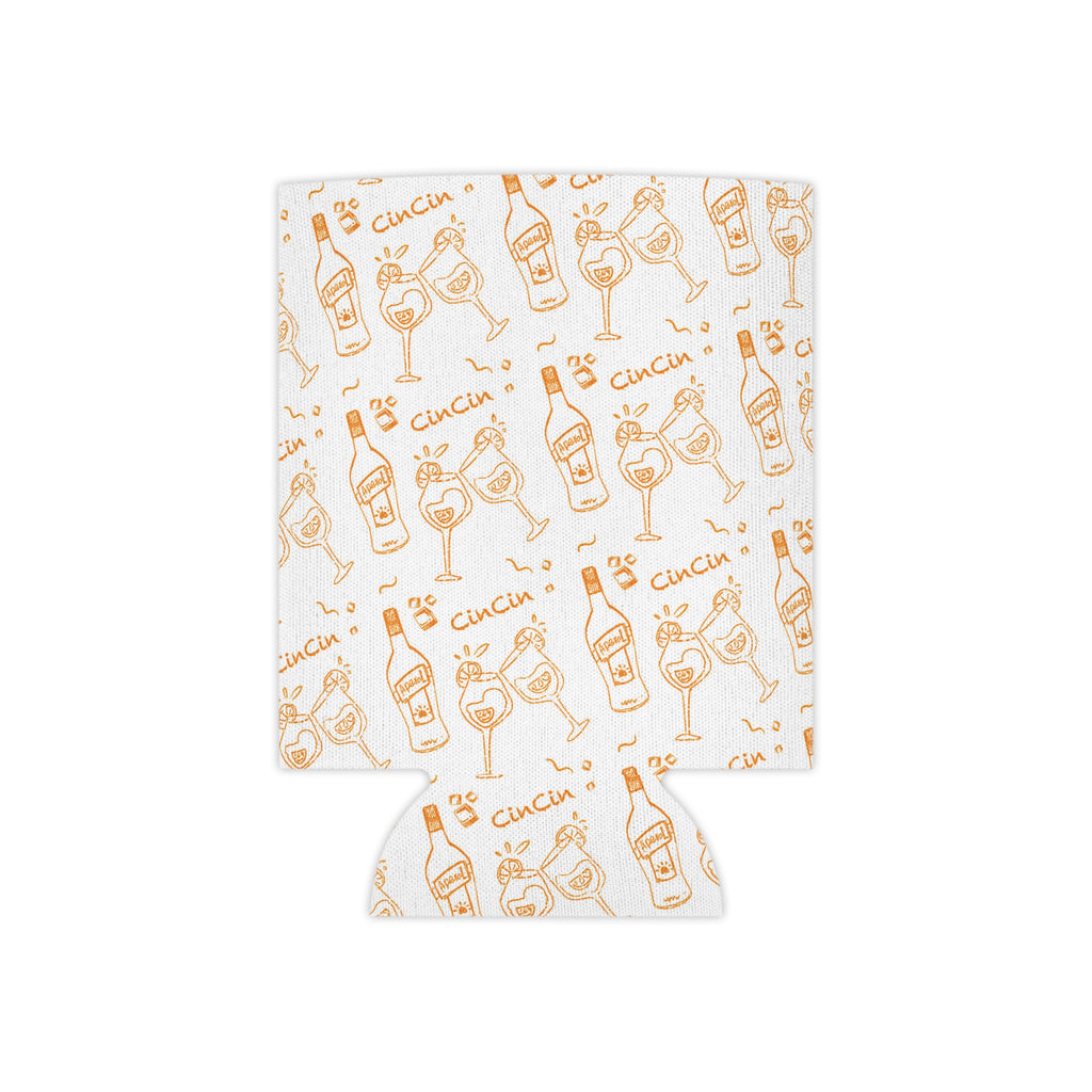 Cin Cin White Collection Can Cooler – White and Orange Aperol Inspired Design