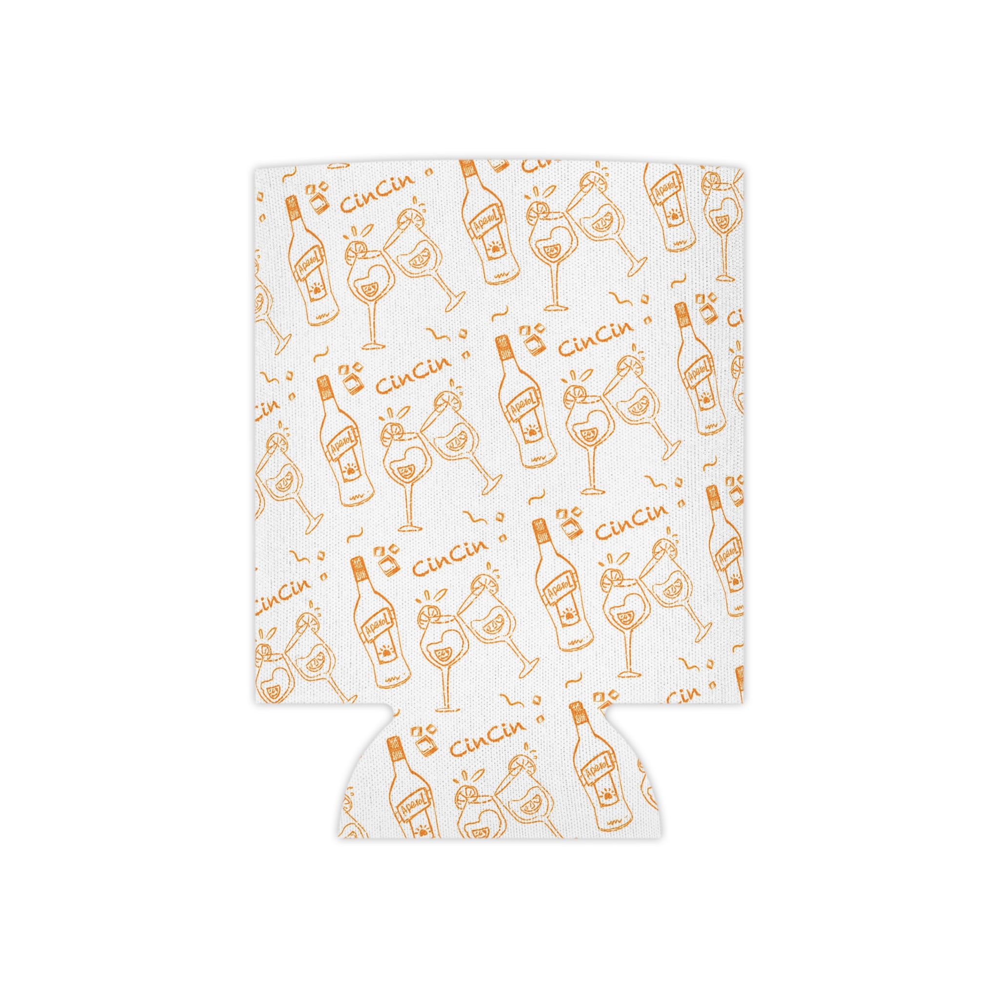 Cin Cin White Collection Can Cooler – White and Orange Aperol Inspired Design