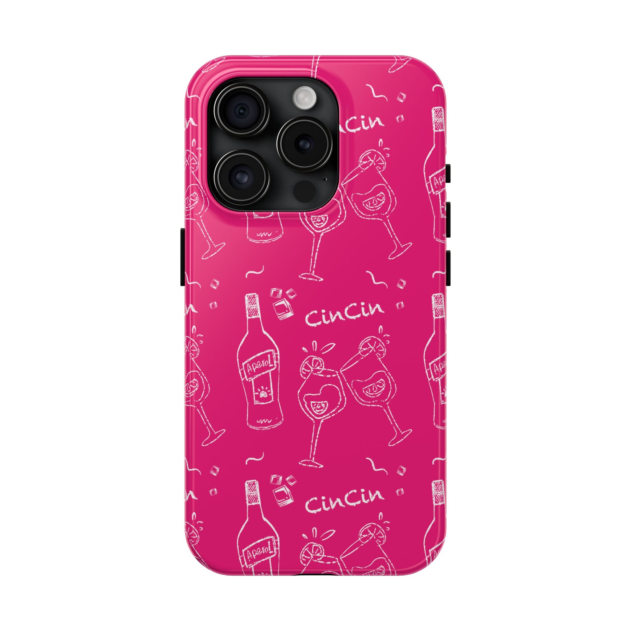 Cin Cin Spritz Tough Phone Case — Magenta Citrus Cocktail Pattern