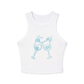 Drinks Cheers Racer Tank Top — Turquoise Aperol Inspired Design