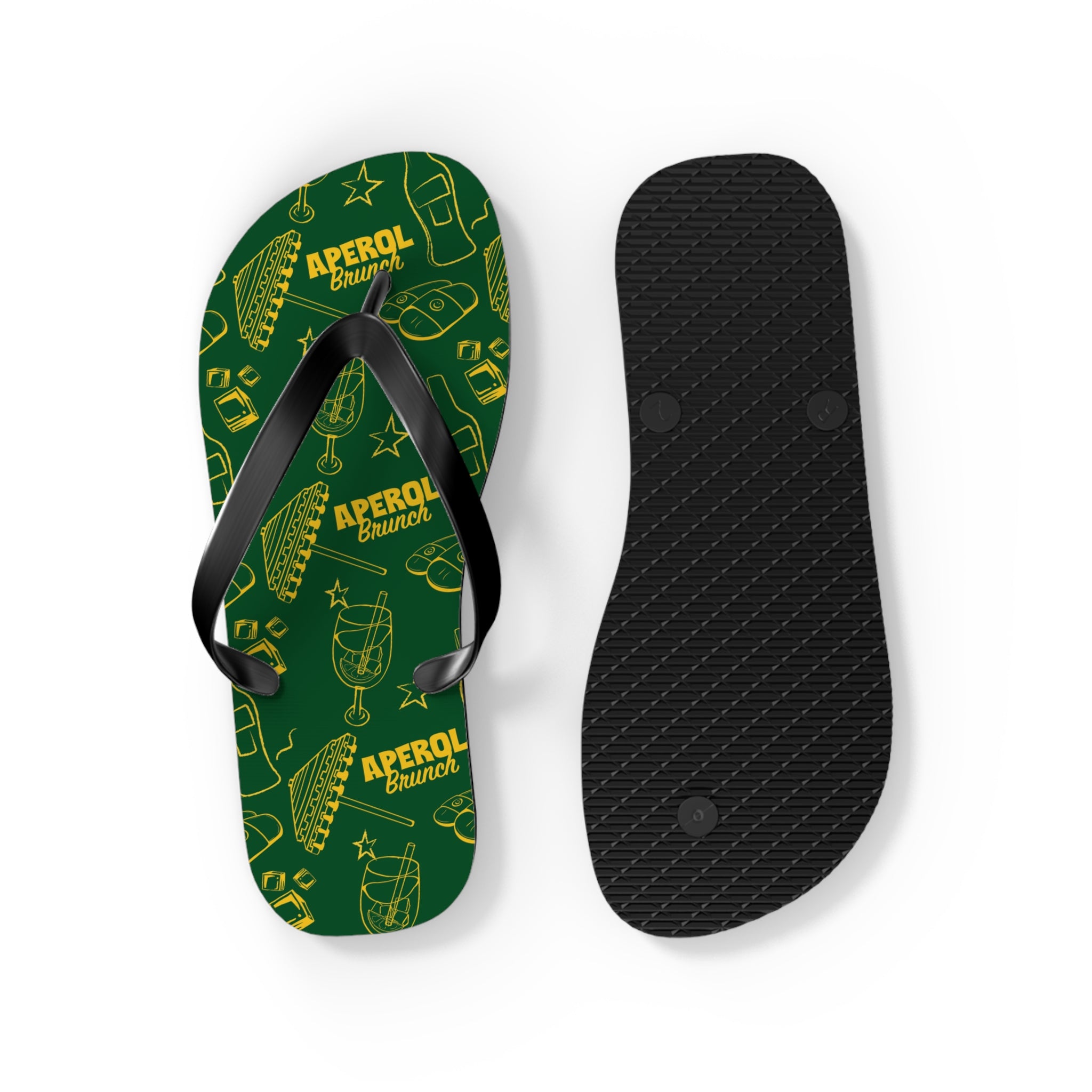 Aperol Spritz Flip Flops — Green Brunch Aperol Inspired Design