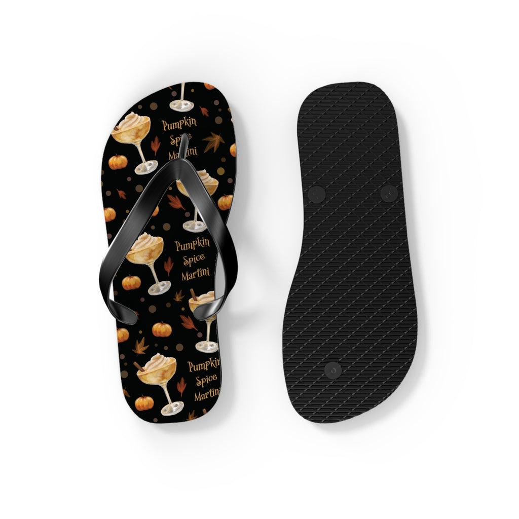 Pumpkin Spice Martini Flip Flops — Black Pumpkin Collection Inspired Design