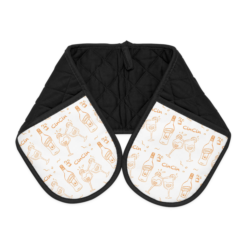 Cin Cin Double Oven Mitts - White Cin Cin Brunch Inspired Design