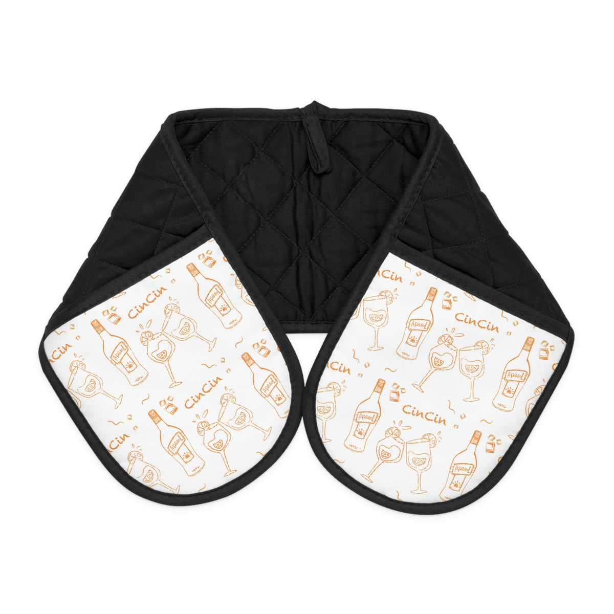 Cin Cin Double Oven Mitts - White Cin Cin Brunch Inspired Design