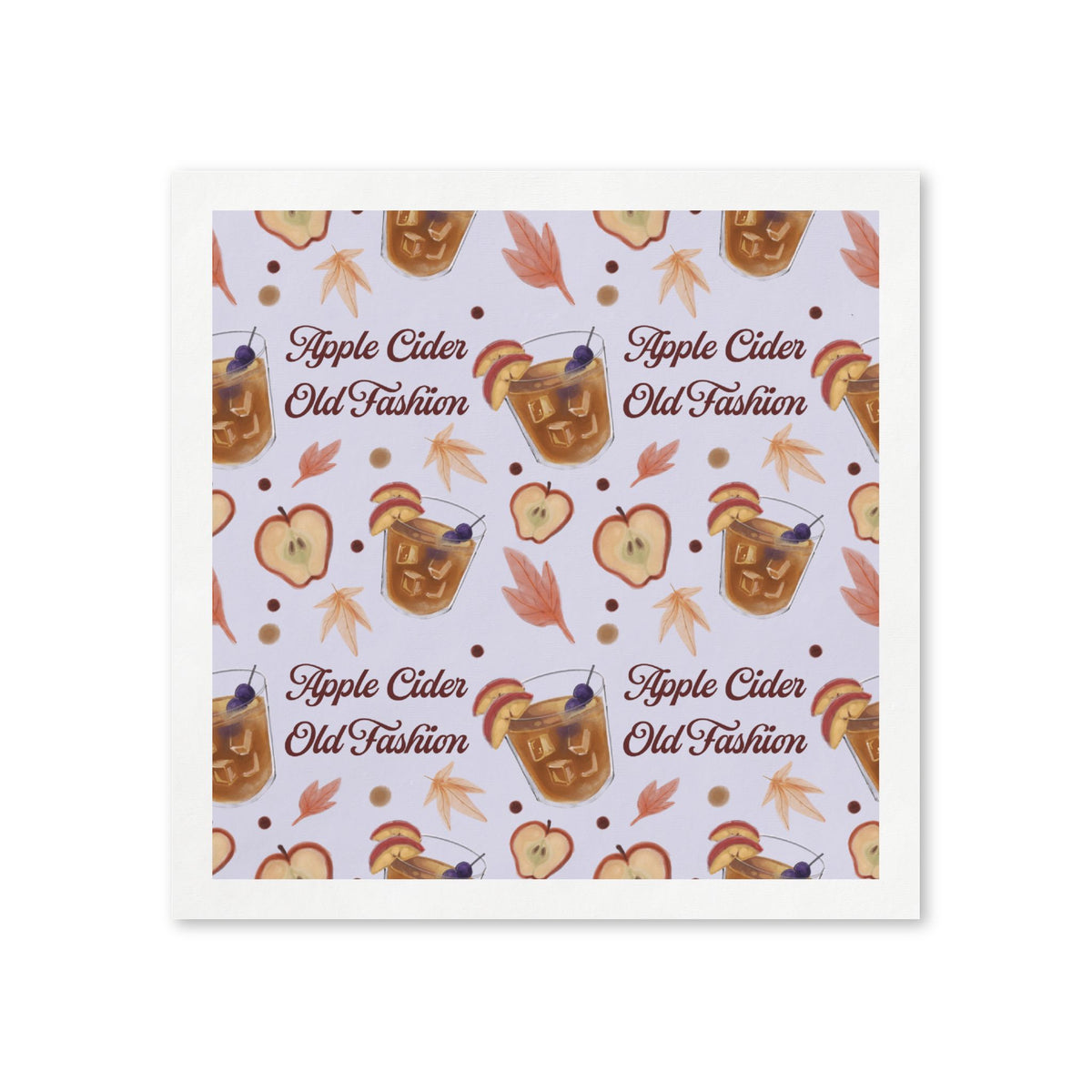 Apple Cider Old Fashioned 50pcs Napkins — Light Violet Apple Cider Collection Inspired Design