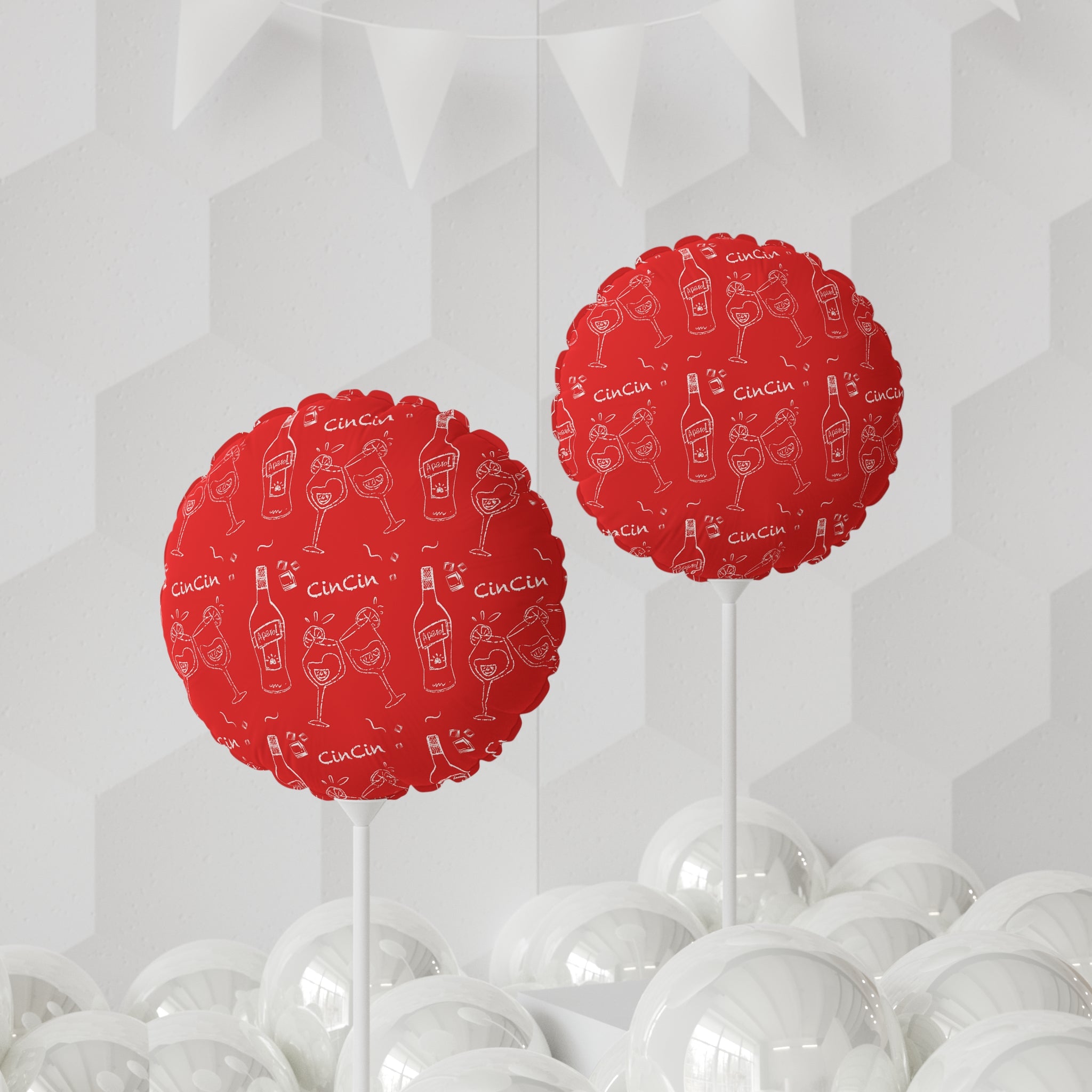 Cin Cin 11" Round Balloon – Red Cin Cin Collection Inspired Design