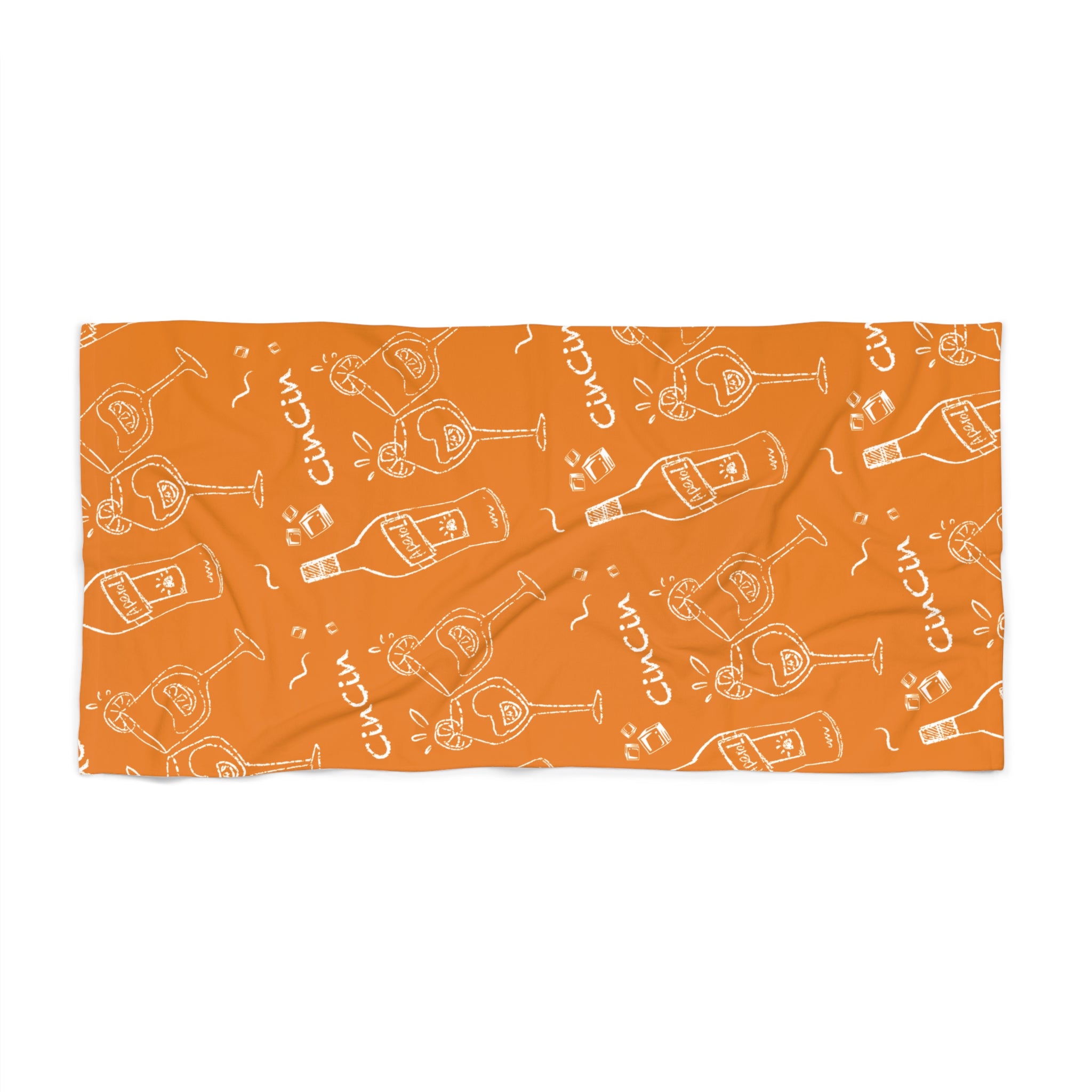 Cin Cin Spritz Beach Towel – Orange Aperol Inspired Design