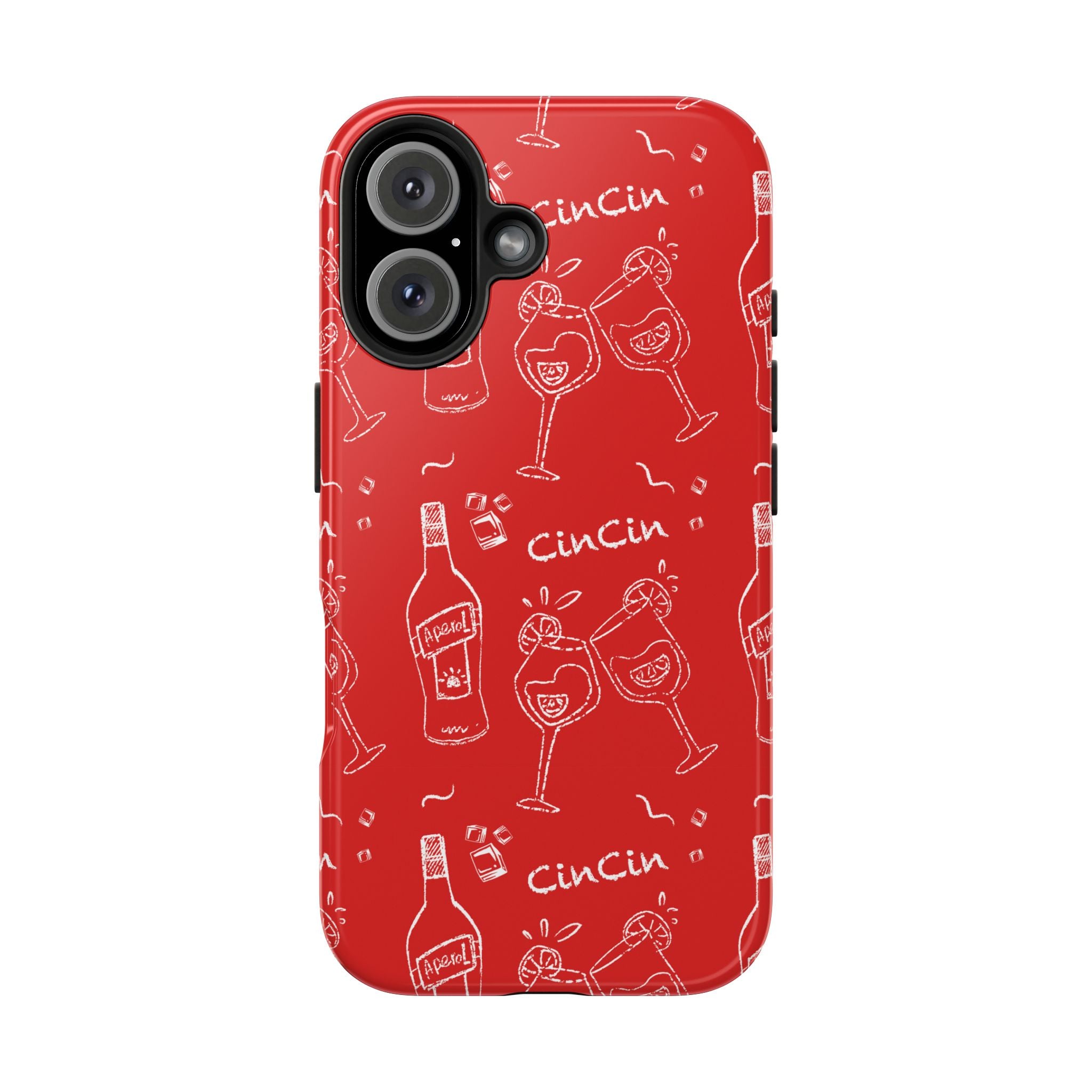 Cin Cin Spritz Tough Phone Case — Red Citrus Cocktail Pattern