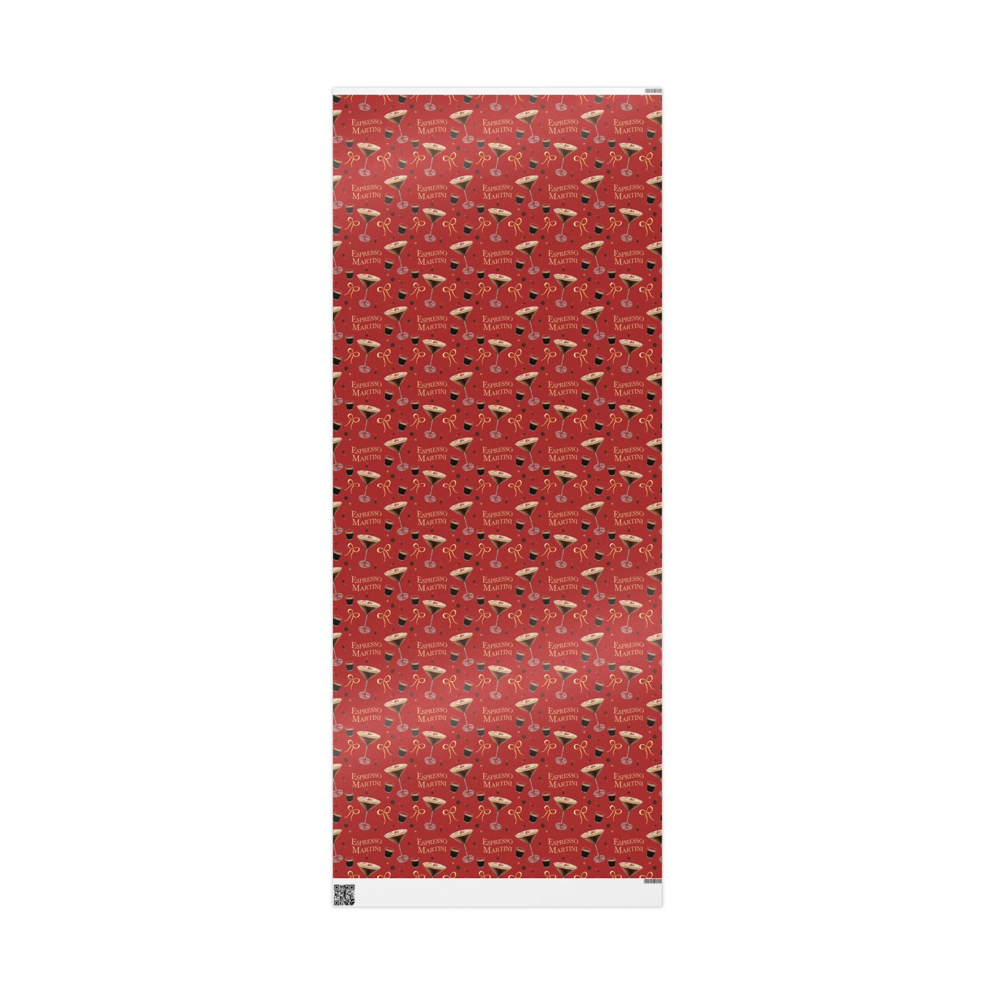 Espresso Martini Wrapping Paper Roll — Red Espresso Collection Inspired Design