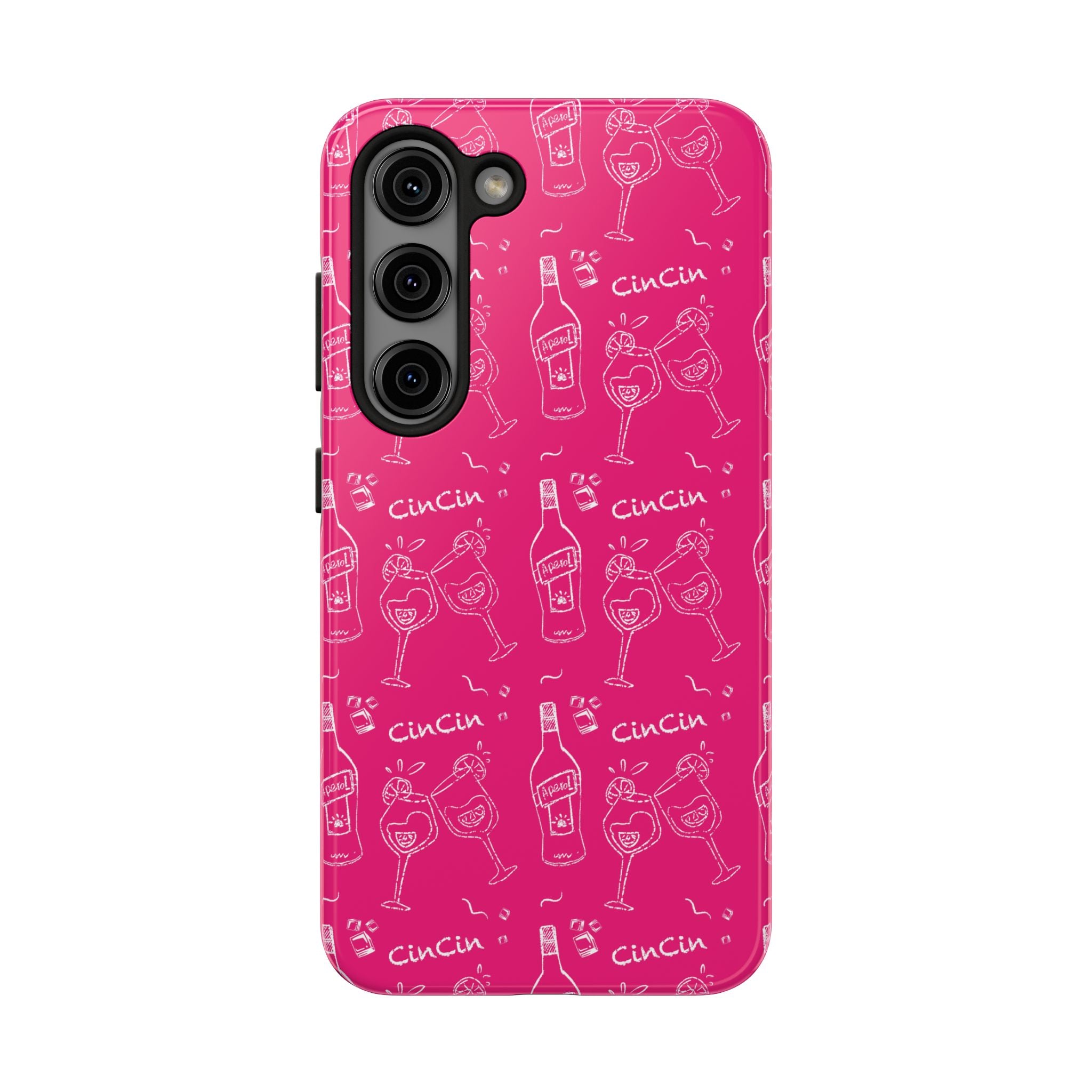 Cin Cin Spritz Tough Phone Case — Magenta Citrus Cocktail Pattern