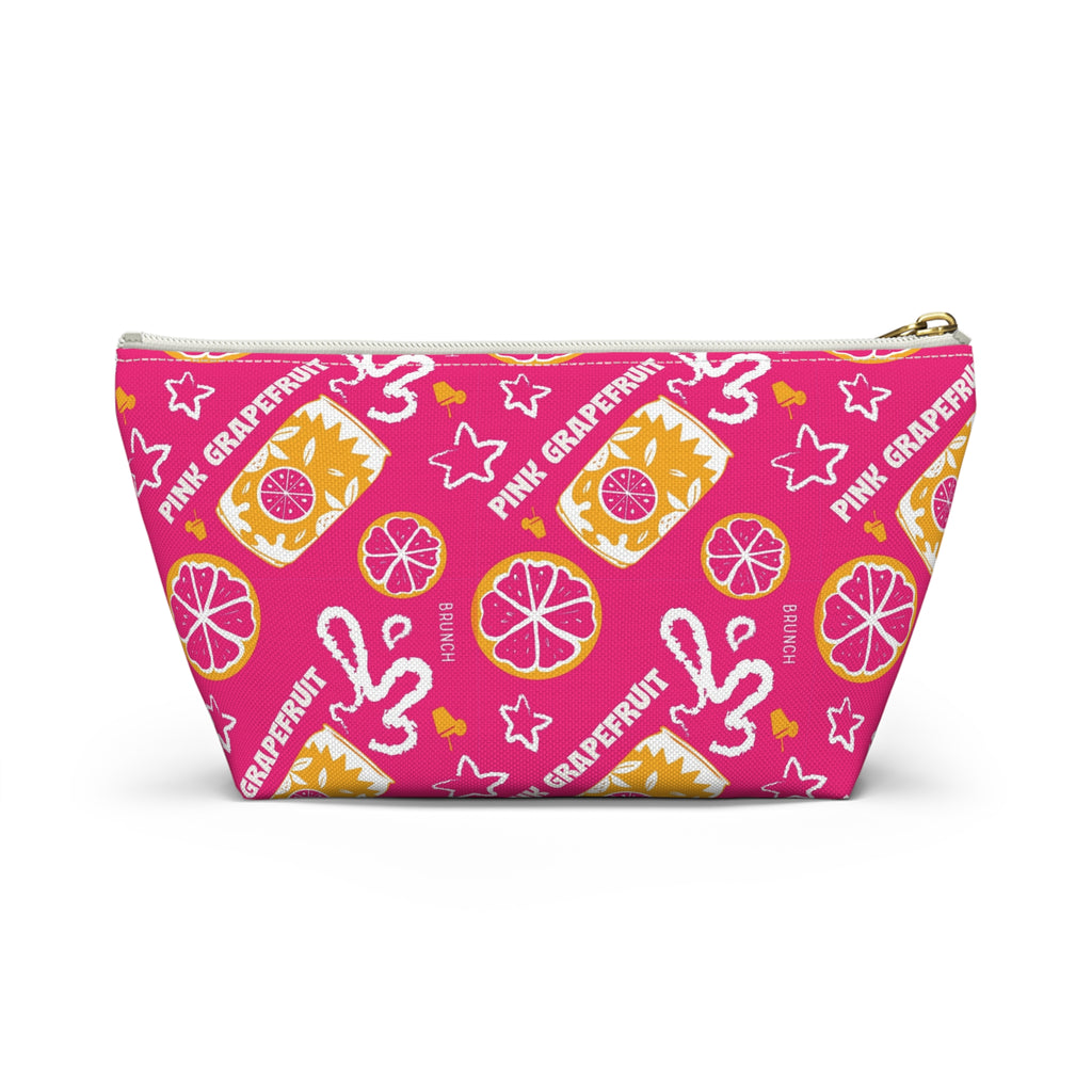 Pink Grapefruit Fruit Brunch Pouch w T-bottom — Pink Aperol Inspired Design