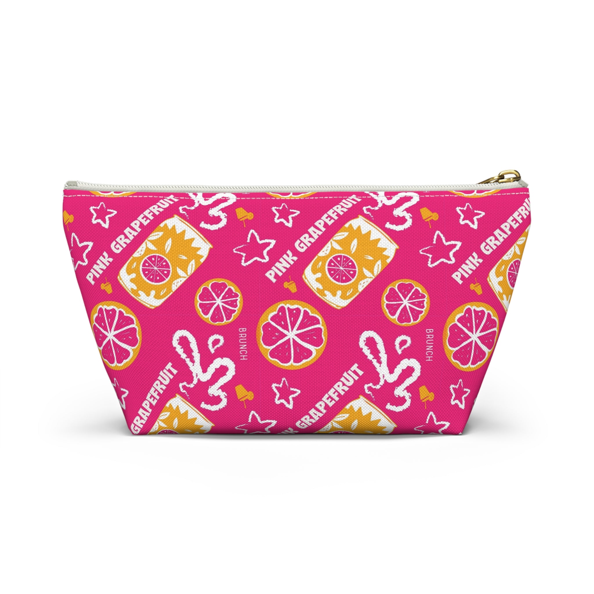 Pink Grapefruit Fruit Brunch Pouch w T-bottom — Pink Aperol Inspired Design