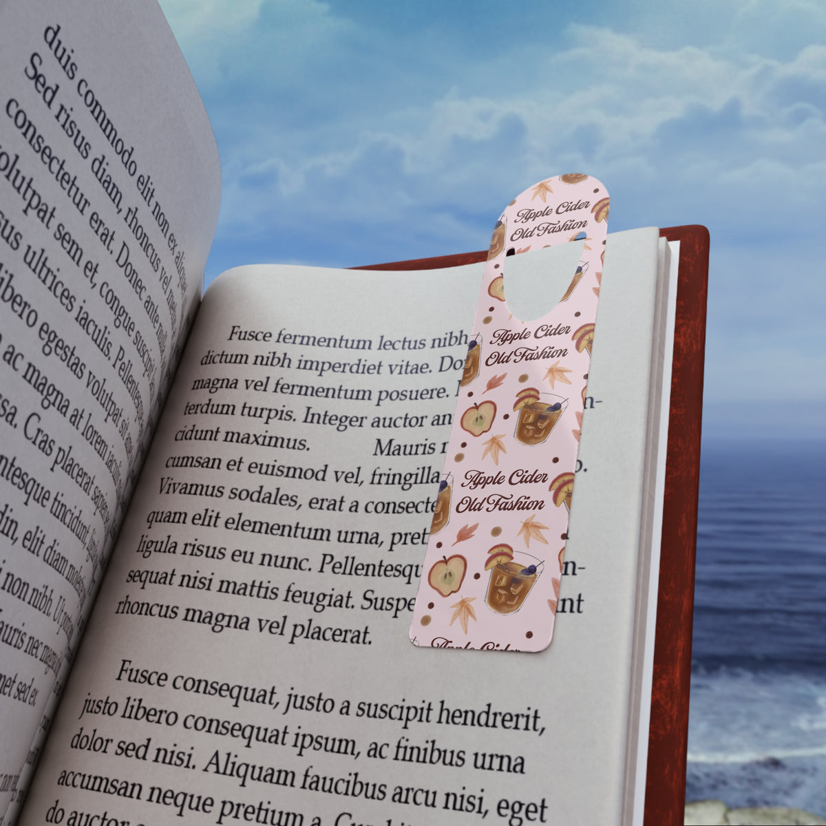 Apple Cider Old Fashioned Metal Bookmark — Light Pink Apple Cider Collection Inspired Design