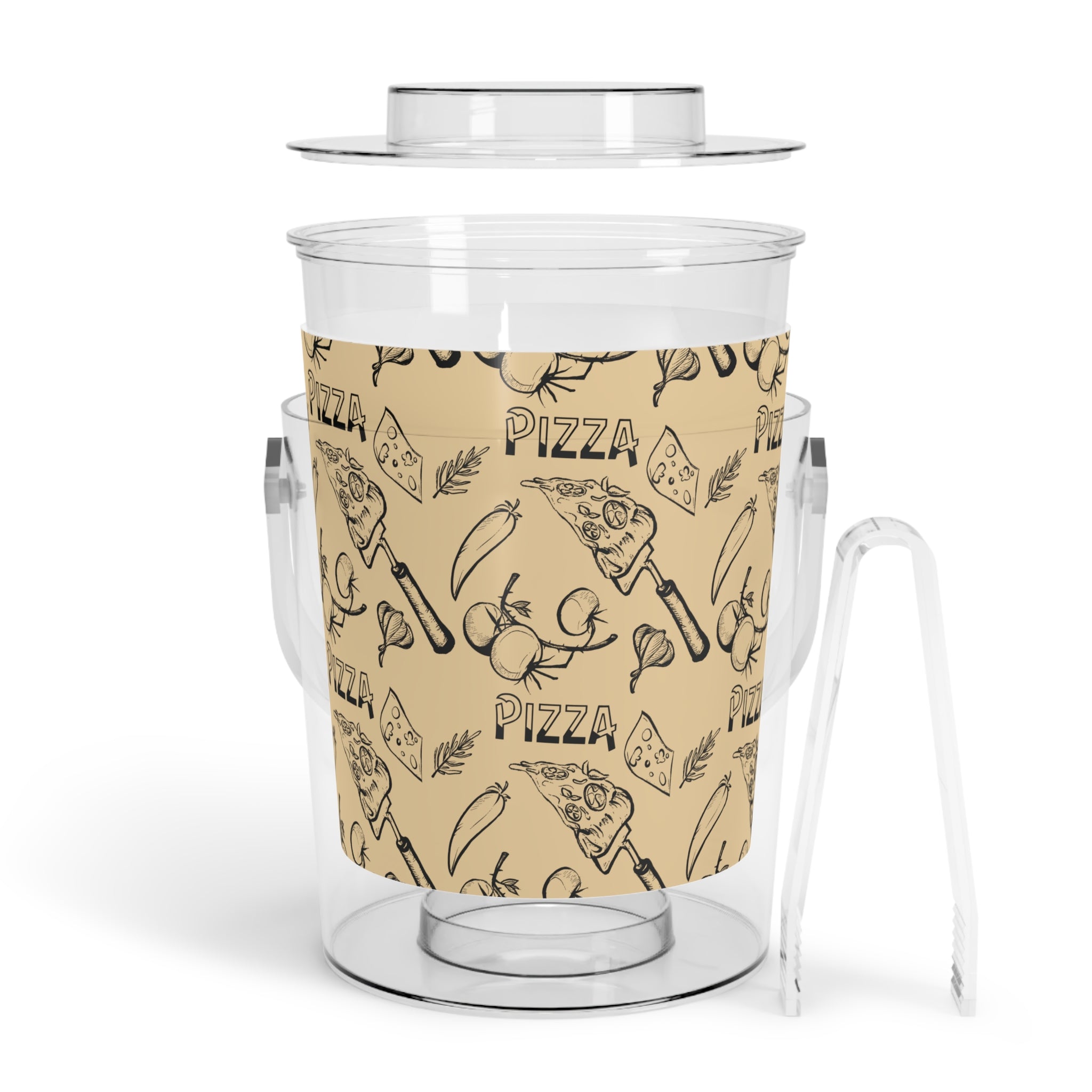 Pizza Pattern Ice Bucket - Italian Vibes Barware