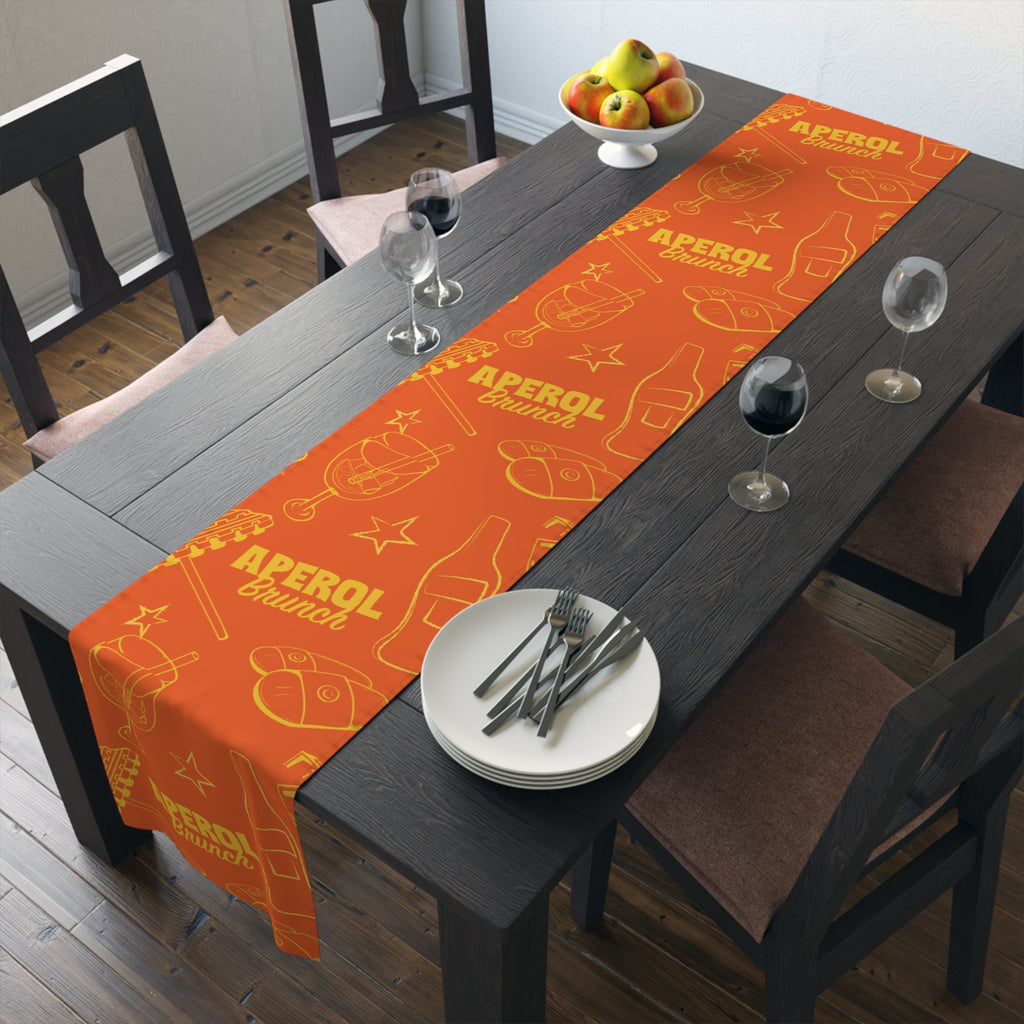 Aperol Brunch Table Runner - Orange and Yellow Brunch Inspired Design