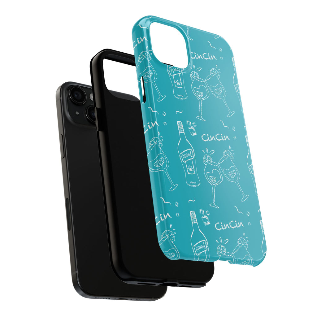 Cin Cin Spritz Tough Phone Case — Turquoise Citrus Cocktail Pattern