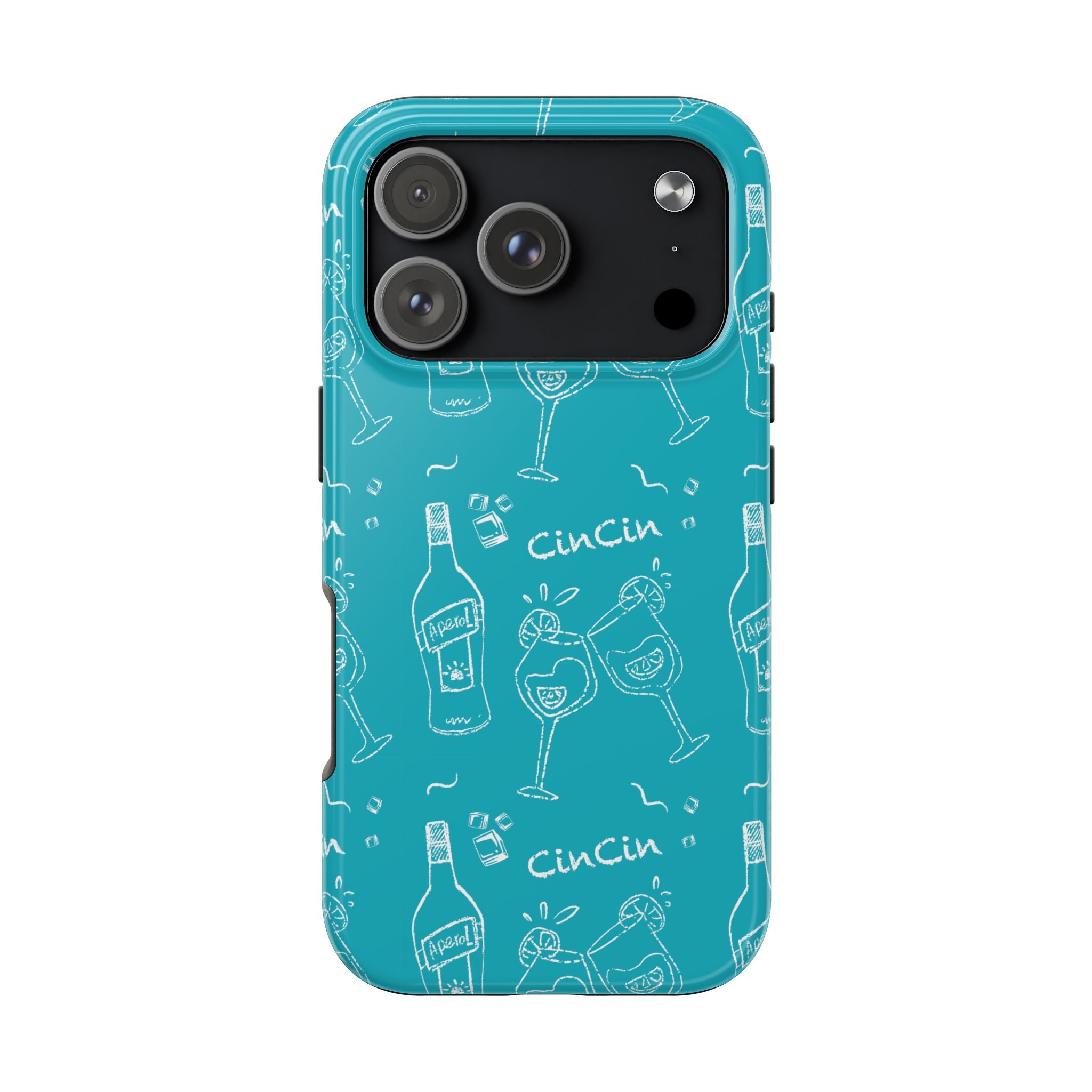 Cin Cin Spritz Tough Phone Case — Turquoise Citrus Cocktail Pattern