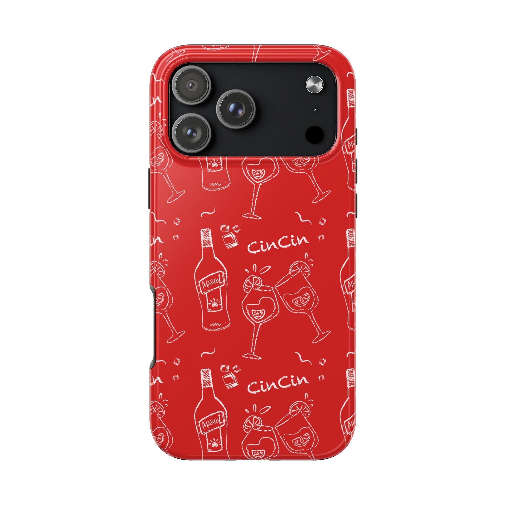 Cin Cin Spritz Tough Phone Case — Red Citrus Cocktail Pattern